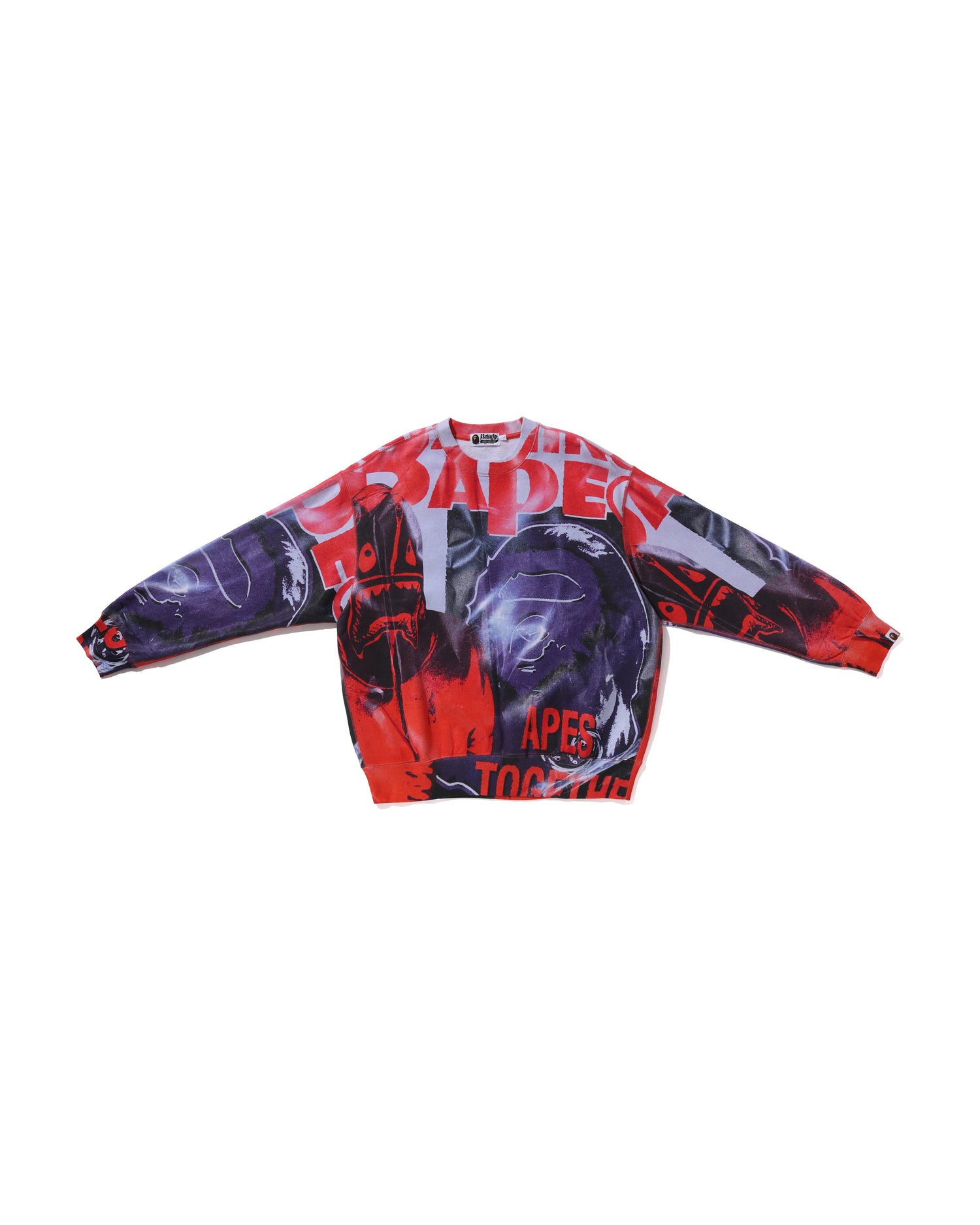 A BATHING APE® Overprint Relax Fit Crewneck Sweatshirt | Bape