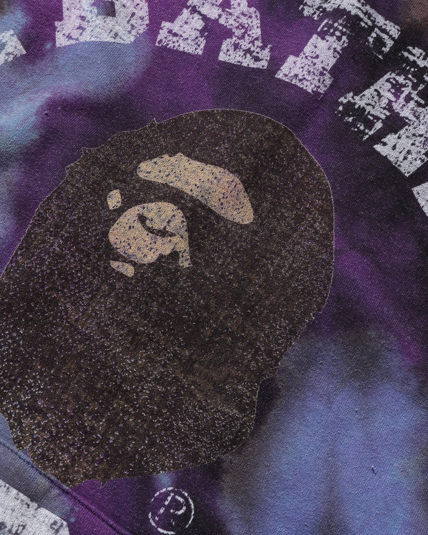 【A Bathing Ape】メンズ タイダイ カレッジ パーカー ブラック A BATHING APE® Tie Dye College Relaxed Fit Pullover Hoodie