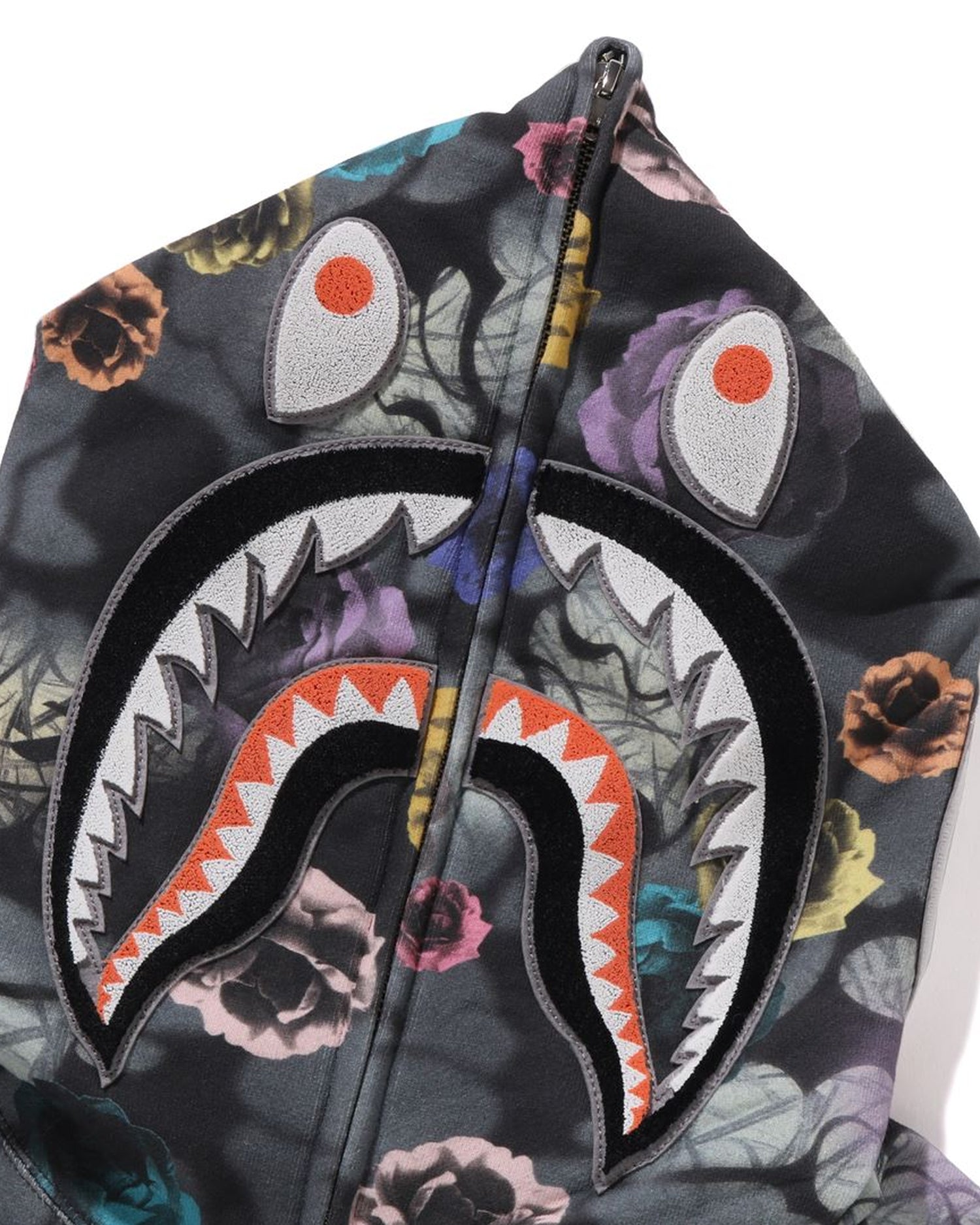 A BATHING APE Floral Camo Shark Relaxed Fit Full Zip Hoodie Bape official website INT.BAPE.COM