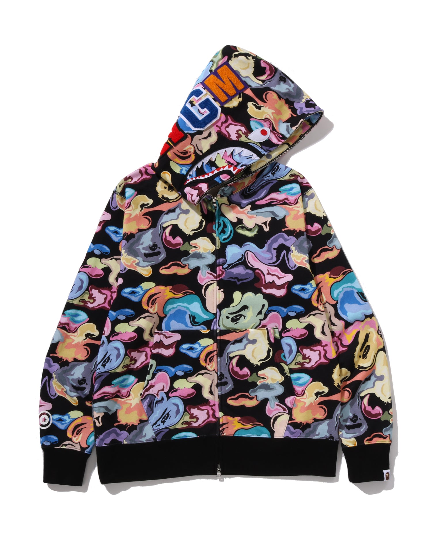 A BATHING APE® Art Camo Shark Full Zip Hoodie Bape official