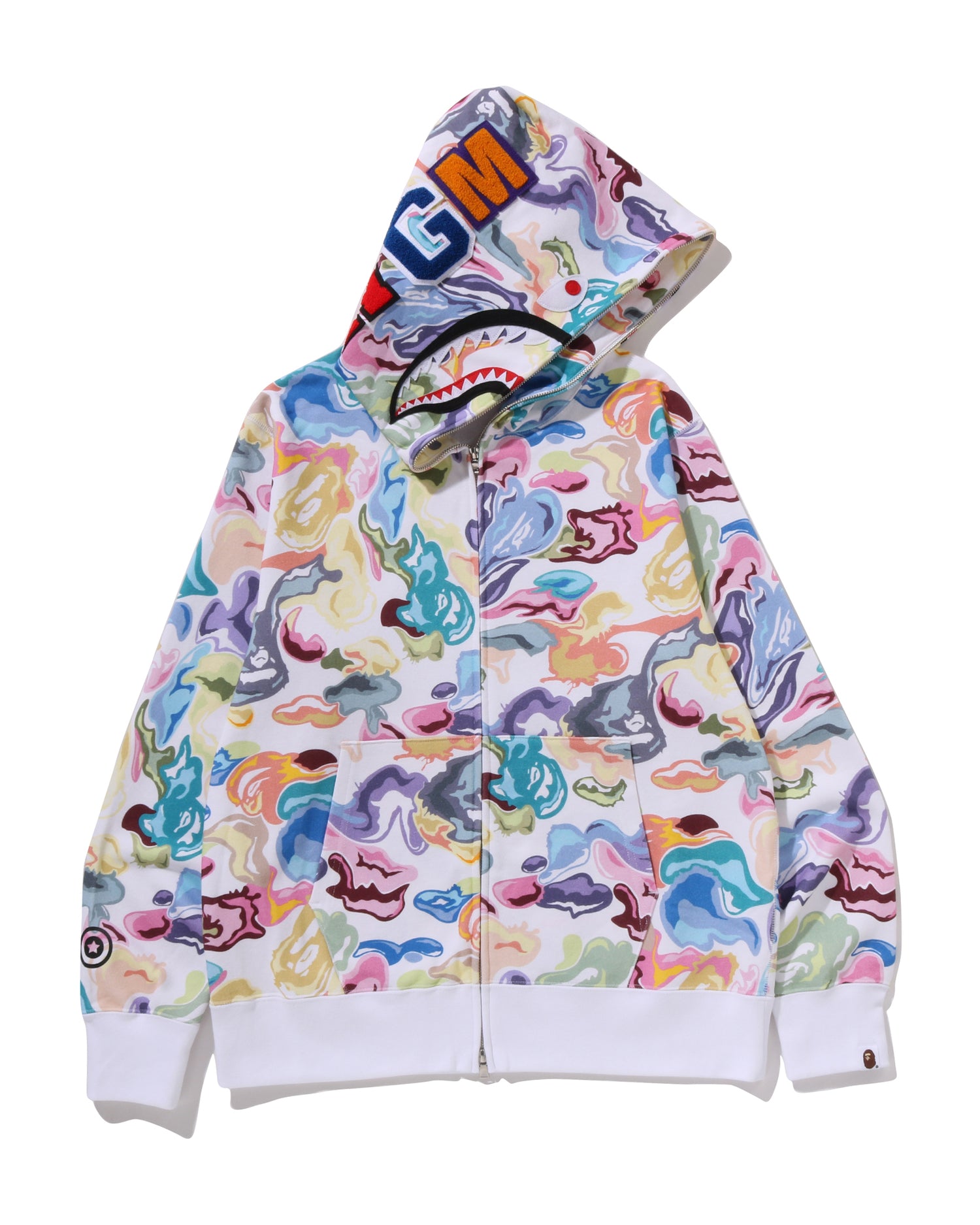 A BATHING APE® Art Camo Shark Full Zip Hoodie | Bape