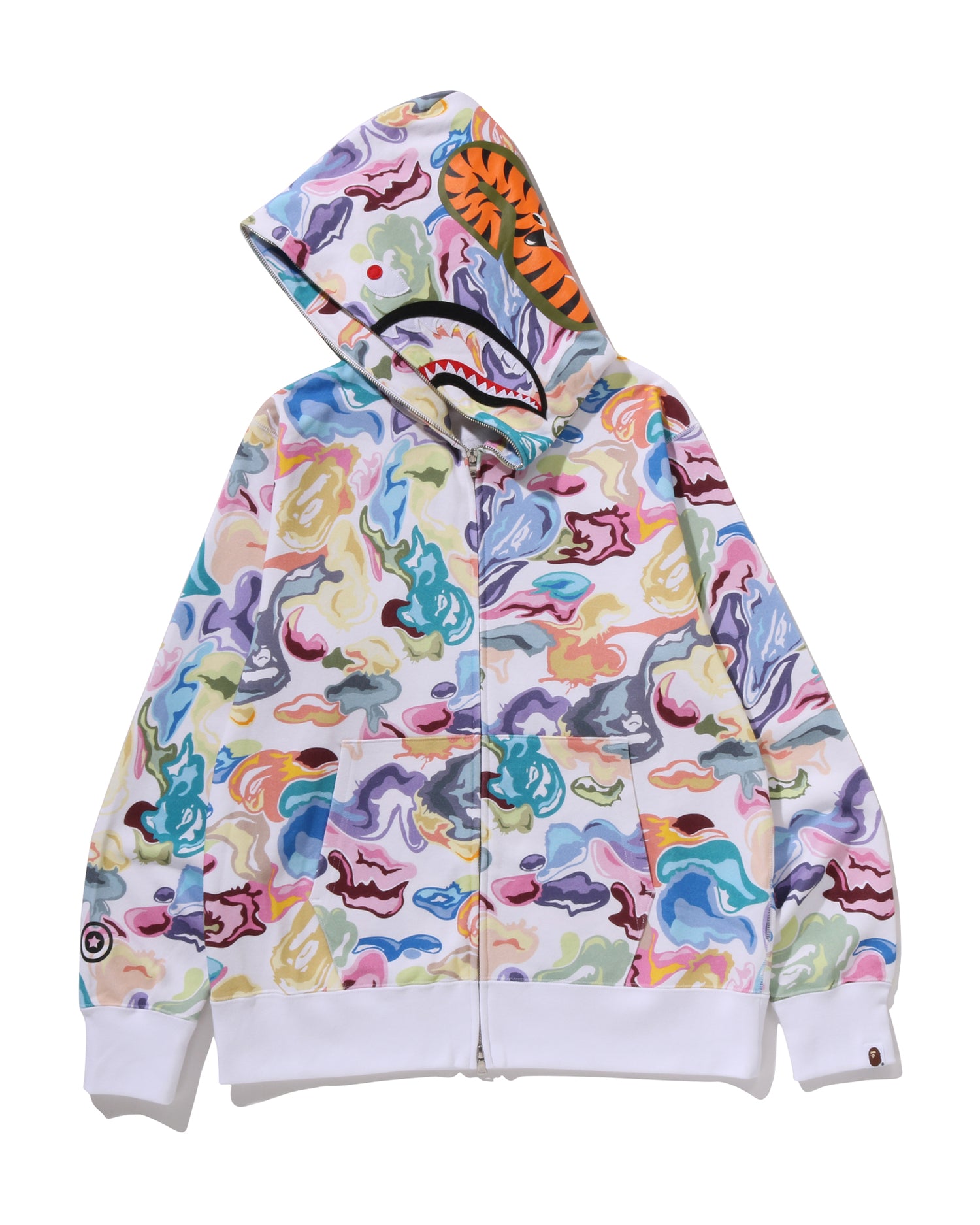 あき　BAPE シャーク　スリーブHoodei A BATHING APE® Shark Cropped Full Zip Hoodie | Bape official