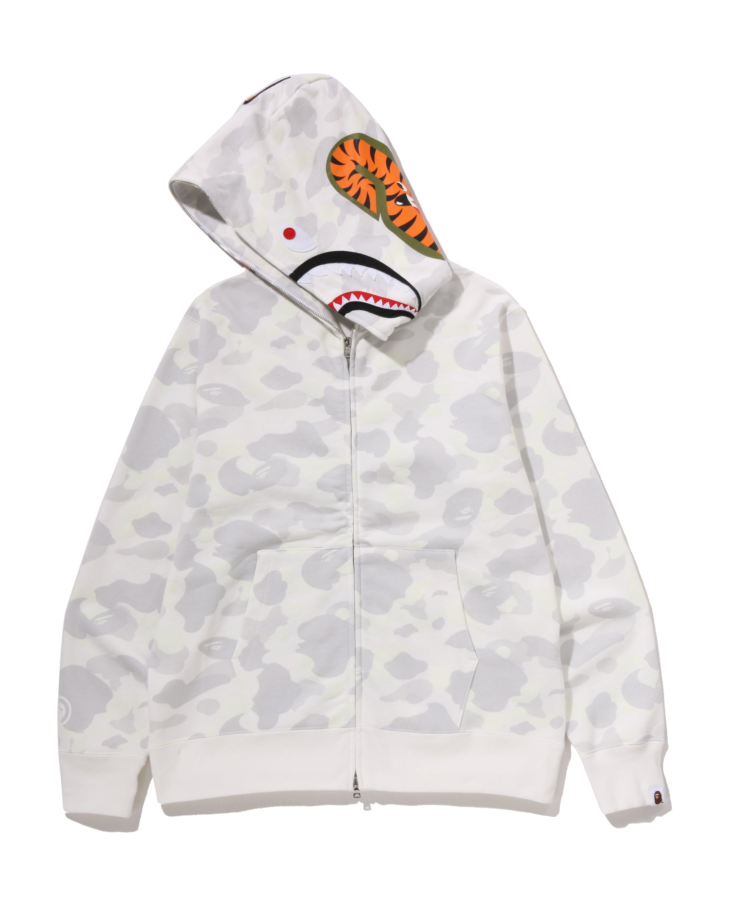 トップス A BATHING APE Shark Hoodie White Camo S A BATHING APE® City Camo Shark Regular Fit Full Zip Hoodie | Bape