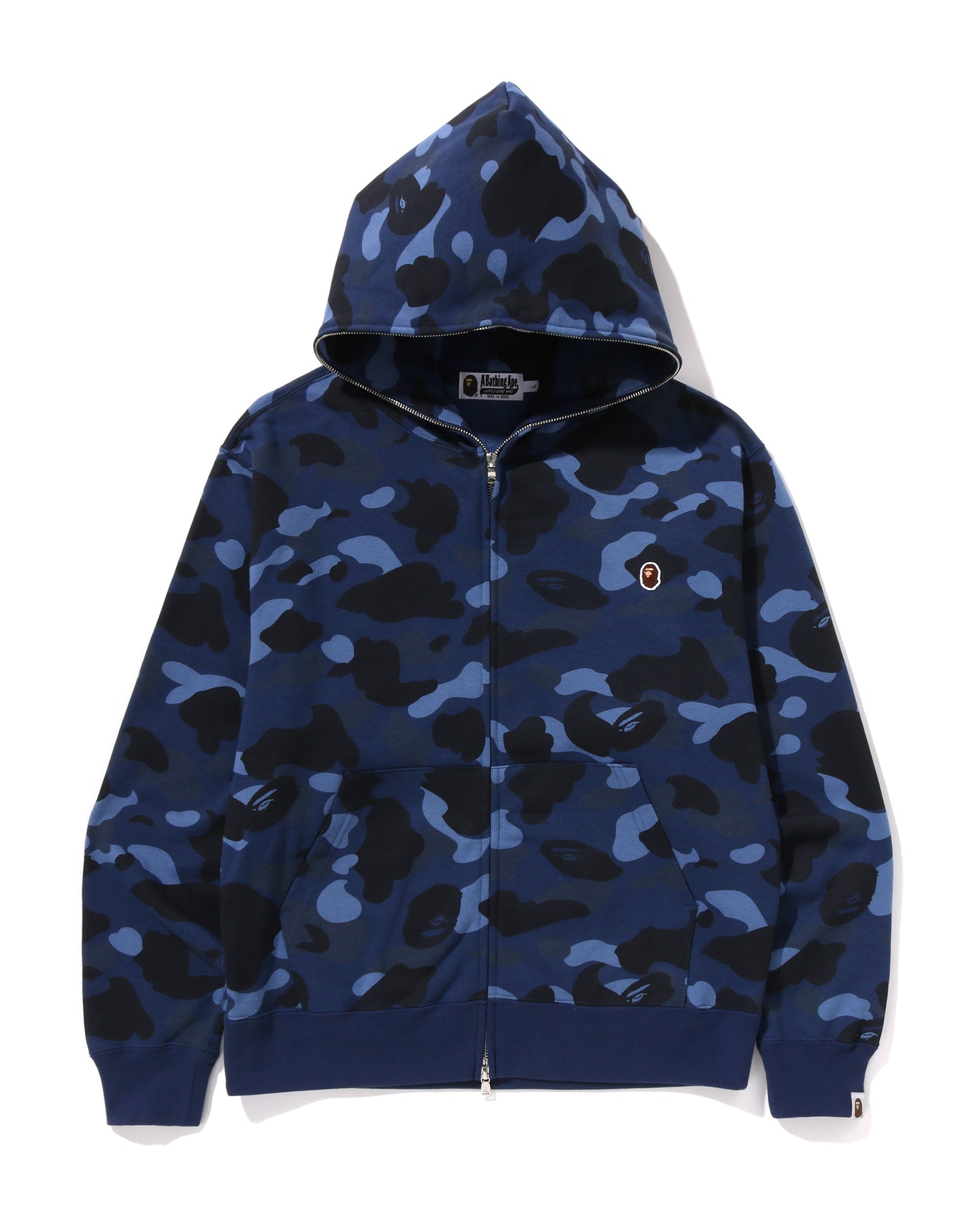 A BATHING APE® One Point Color Camo Cropped Full Zip Hoodie