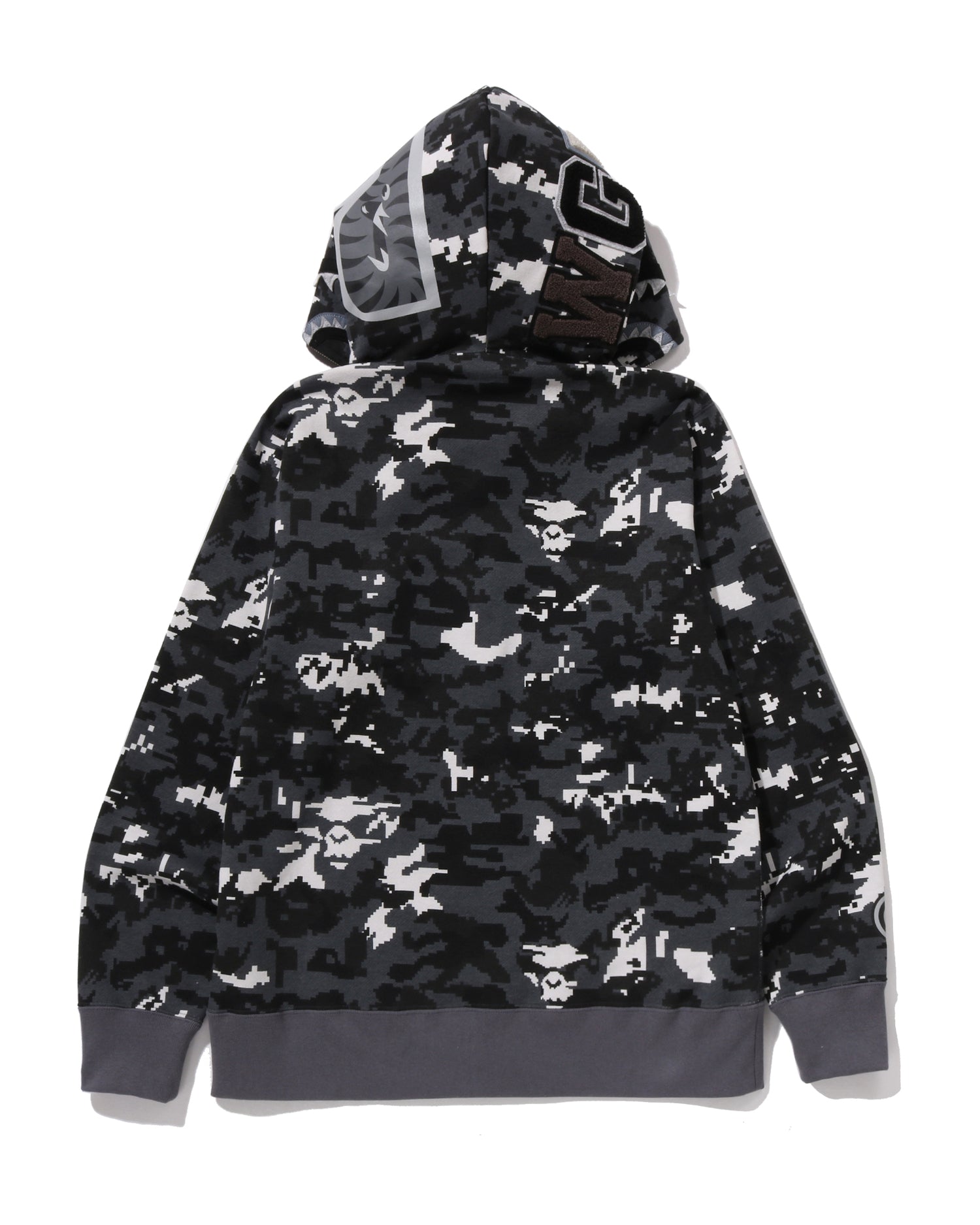A BATHING APE® Multi Pixel Camo Shark Regular Fit Full Zip Hoodie