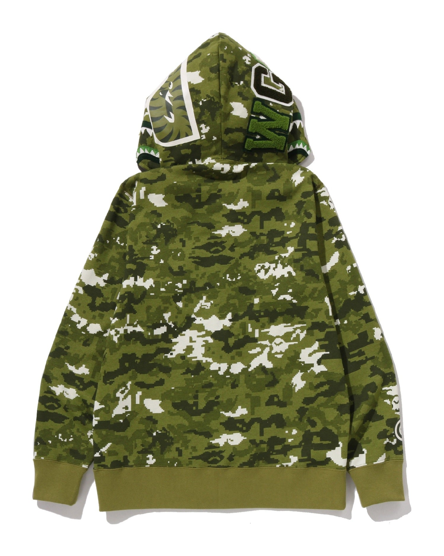 A BATHING APE® Multi Pixel Camo Shark Regular Fit Full Zip Hoodie