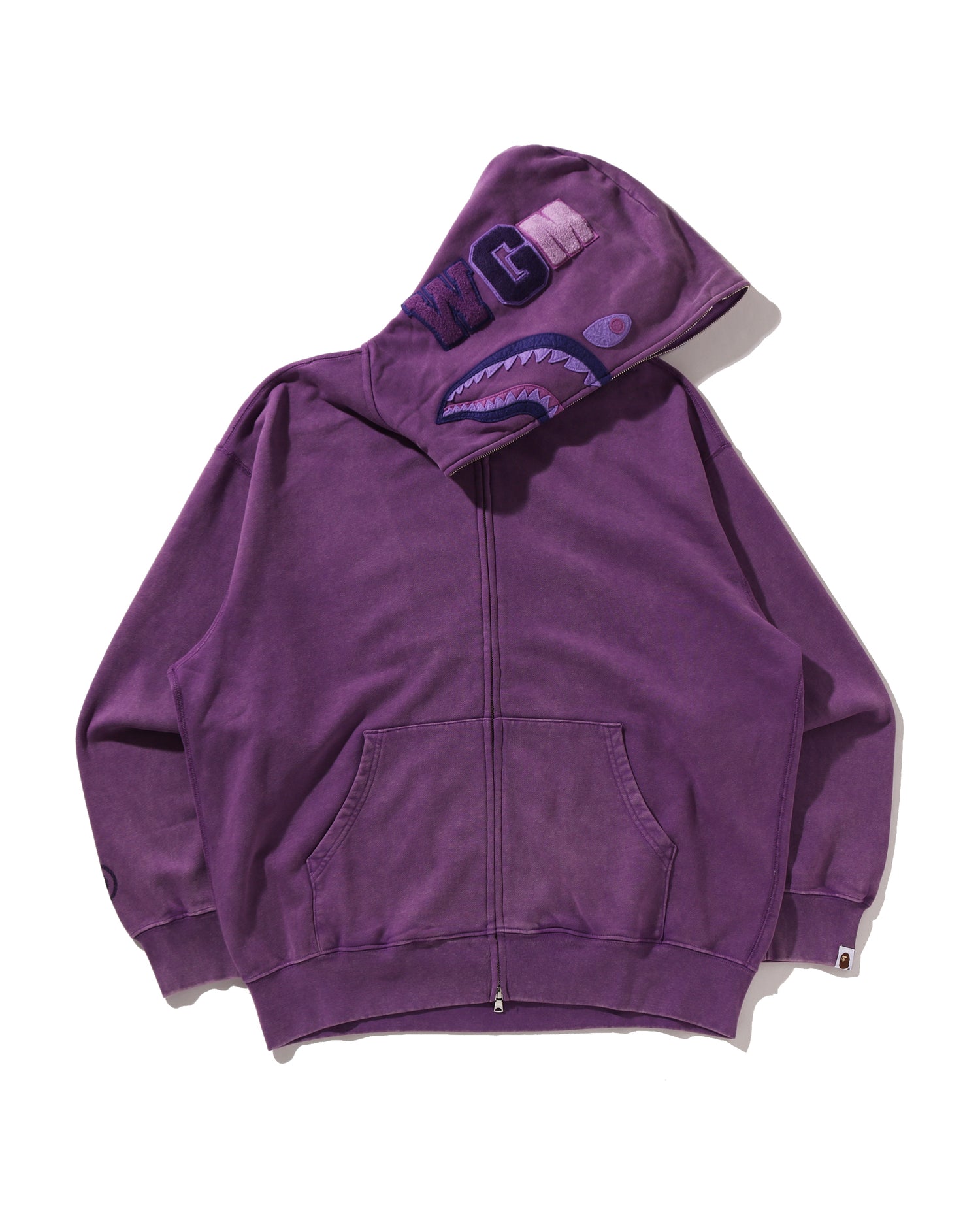 A BATHING APE® Garment Dye Shark Relaxed Fit Full Zip Hoodie
