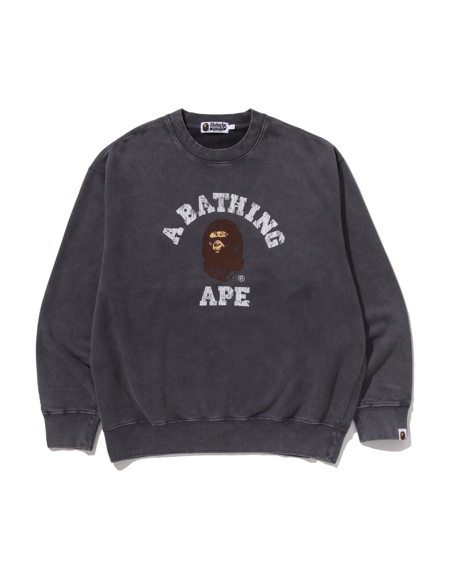 A BATHING APE® Garment Dye College Relaxed Fit Crewneck