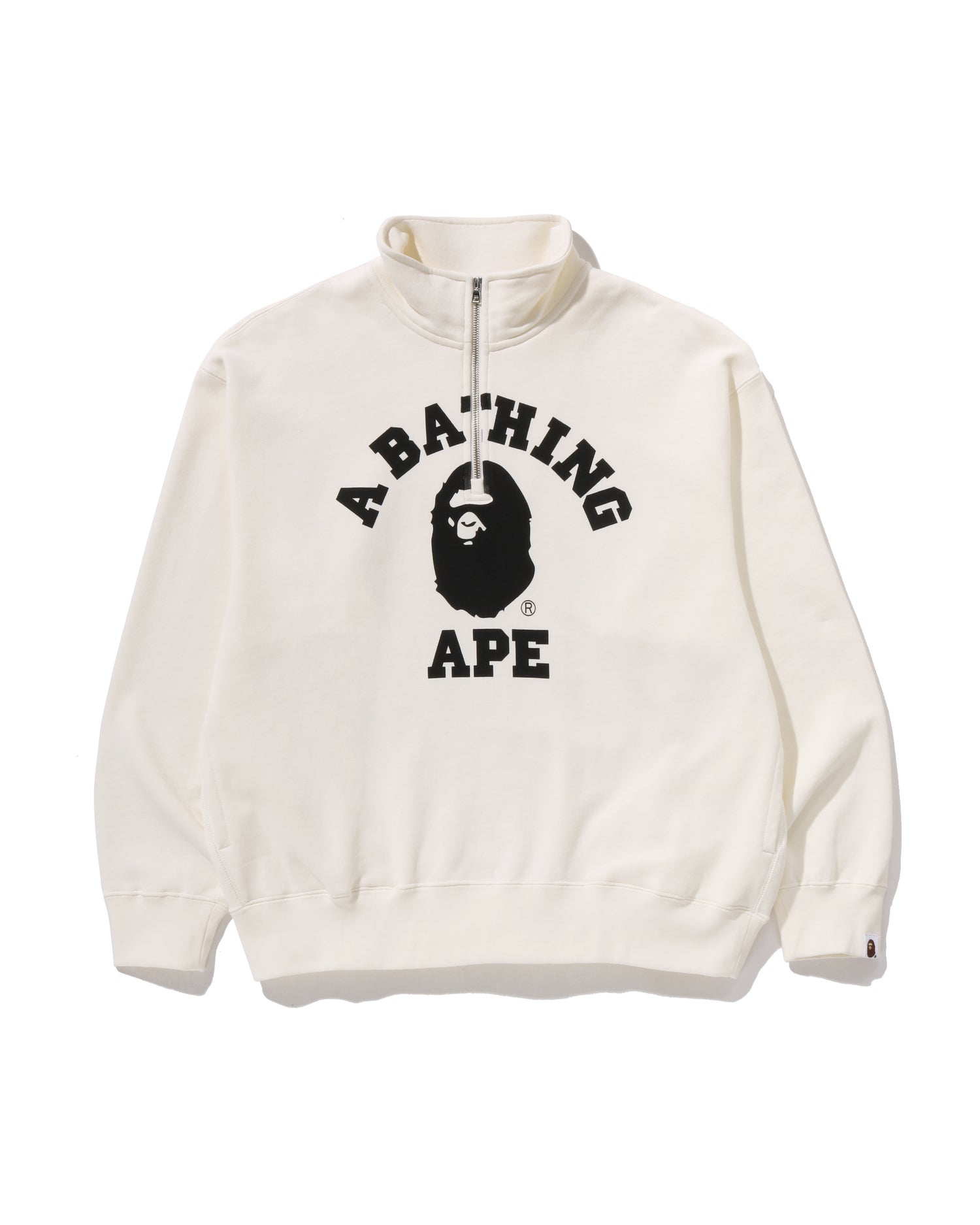A BATHING APE® College Half Zip Relaxed Fit Crewneck Sweatshirt