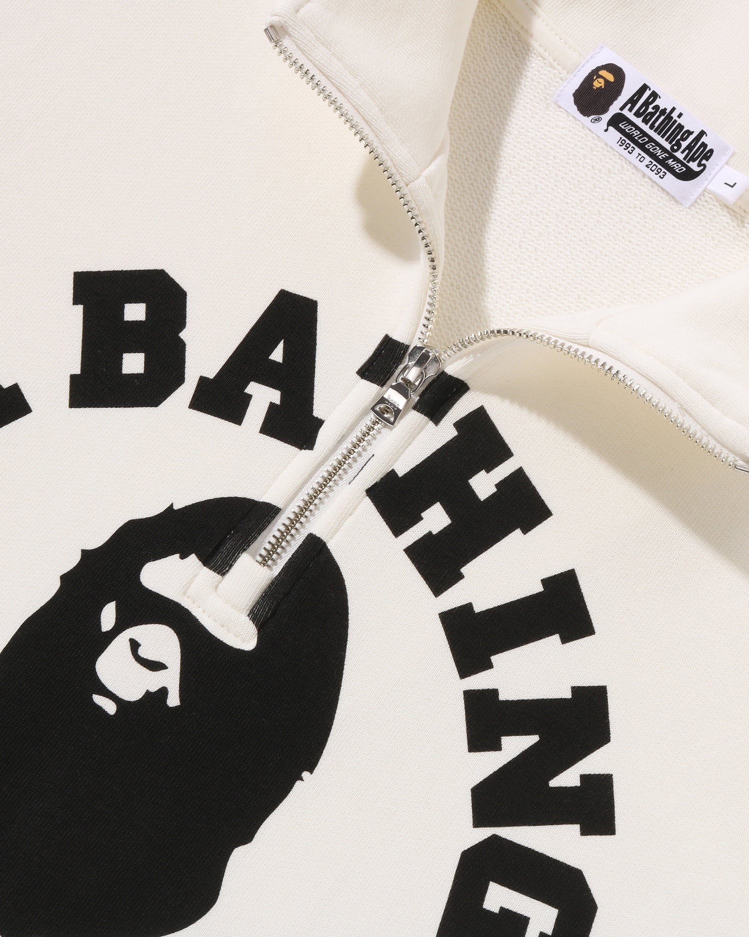 A BATHING APE® College Half Zip Relaxed Fit Crewneck Sweatshirt