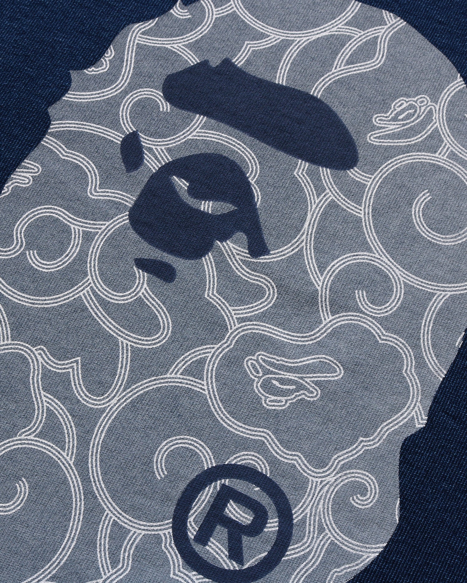 A BATHING APE® Cloud Camo Ape Head Relaxed Fit Crewneck Sweatshirt