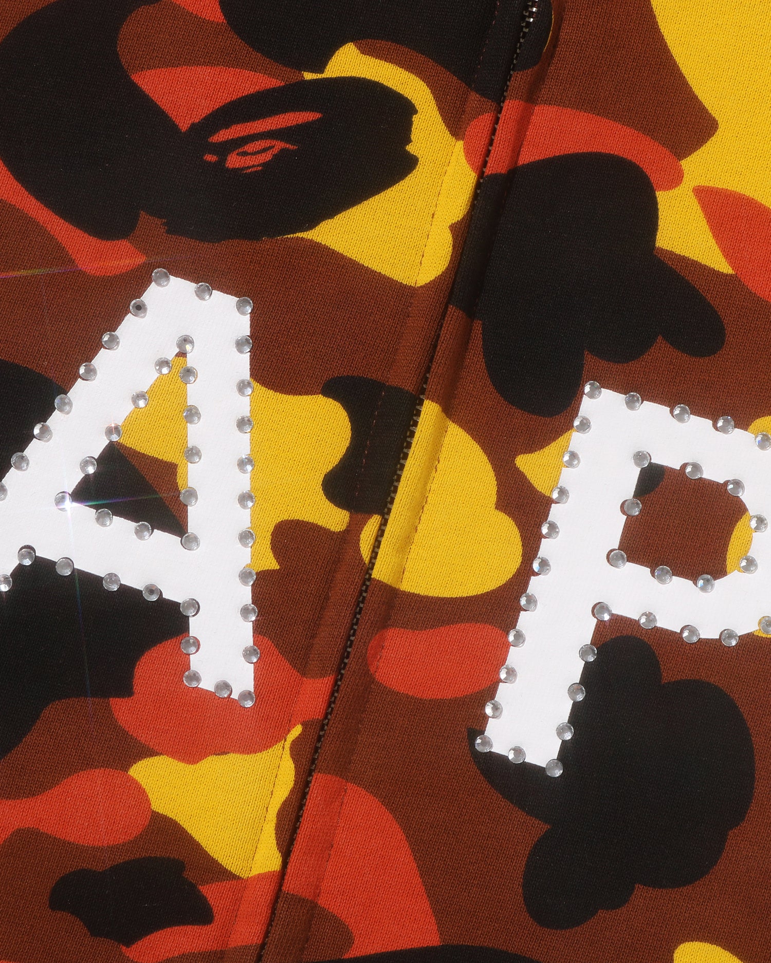 A BATHING APE® 1st Camo BAPE Logo Rhinestone Relaxed Fit Full Zip