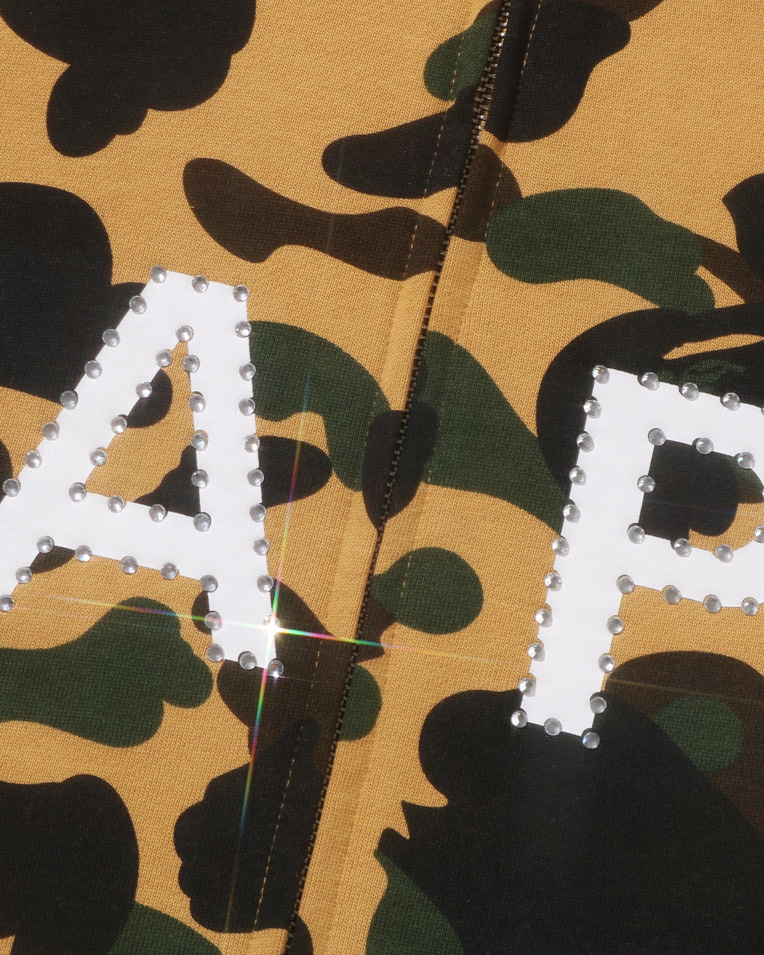 A BATHING APE® 1st Camo BAPE Logo Rhinestone Relaxed Fit Full Zip