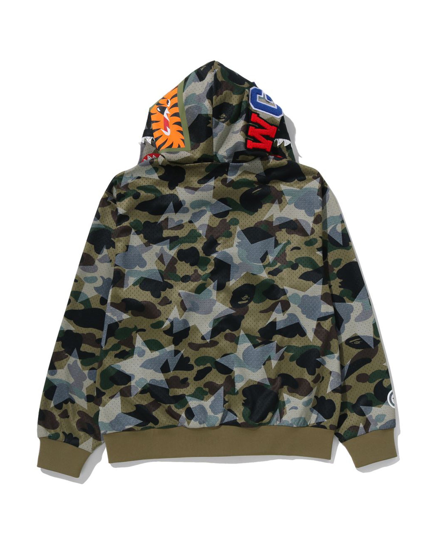 A BATHING APE® STA Over Print 1st Camo Mesh Shark Cropped Fit Full