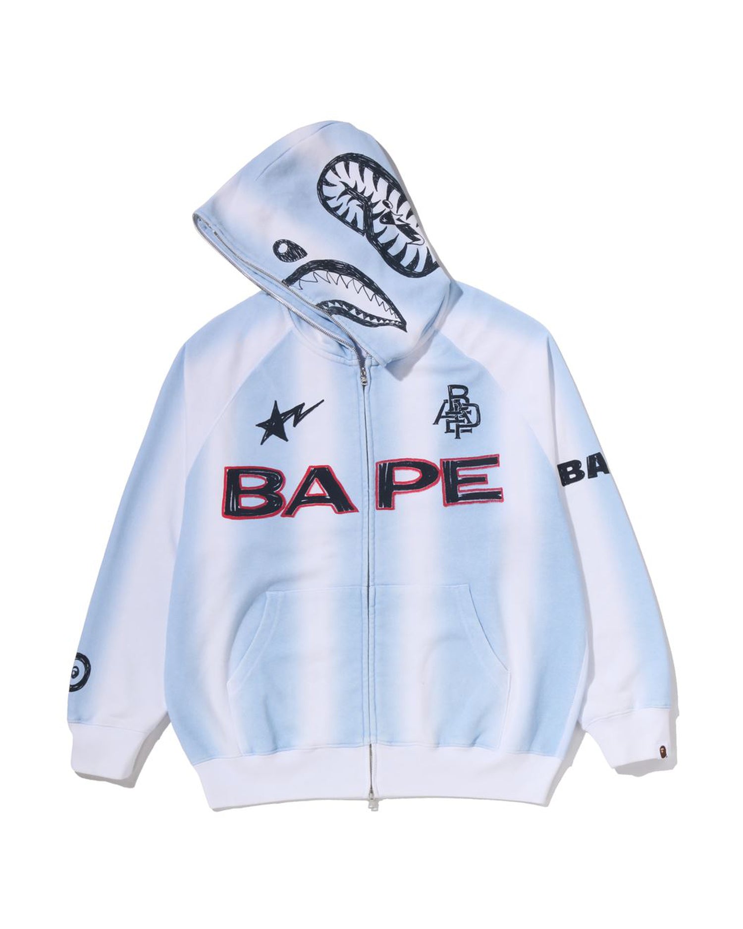 A BATHING APE® Hand Draw Football Shark Relaxed Fit Full Zip