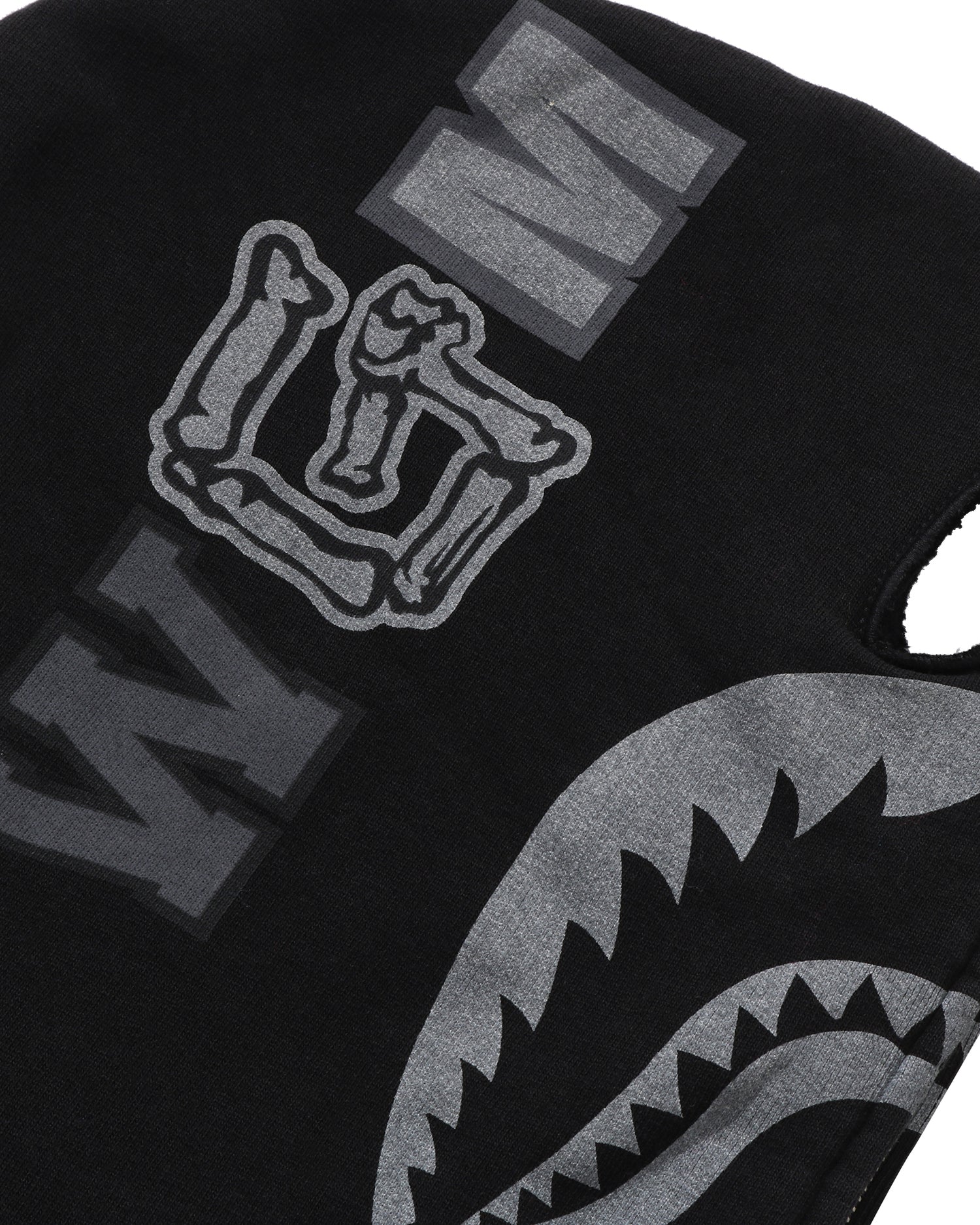 A BATHING APE® Skeleton Shark Heavy Washed Cropped Fit Full Zip
