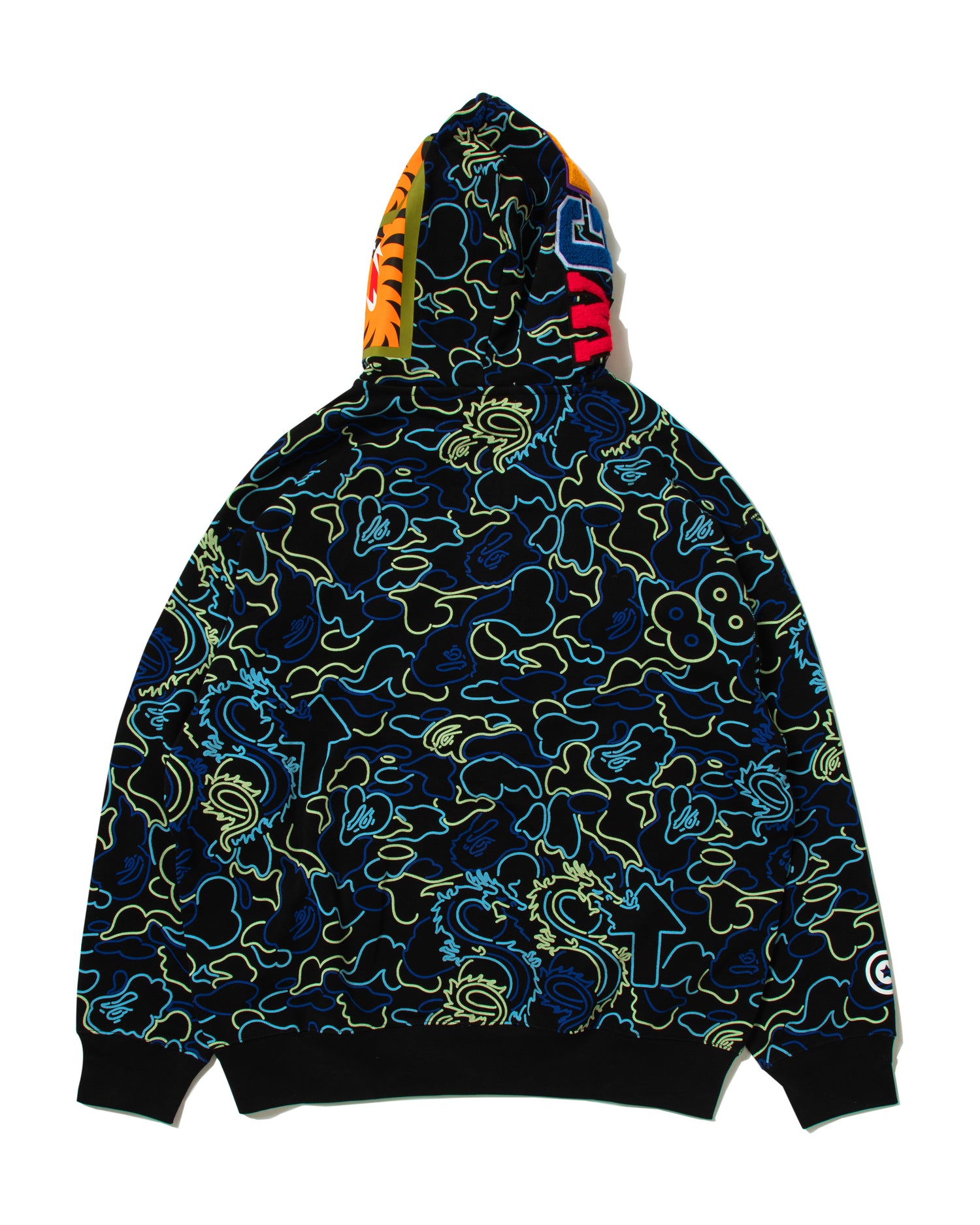 【BAPE × DC】DC×BAPE COLOR CAMO ZIP HOODIE A BATHING APE® BAPE X 88rising Glow in the Dark Camo Shark