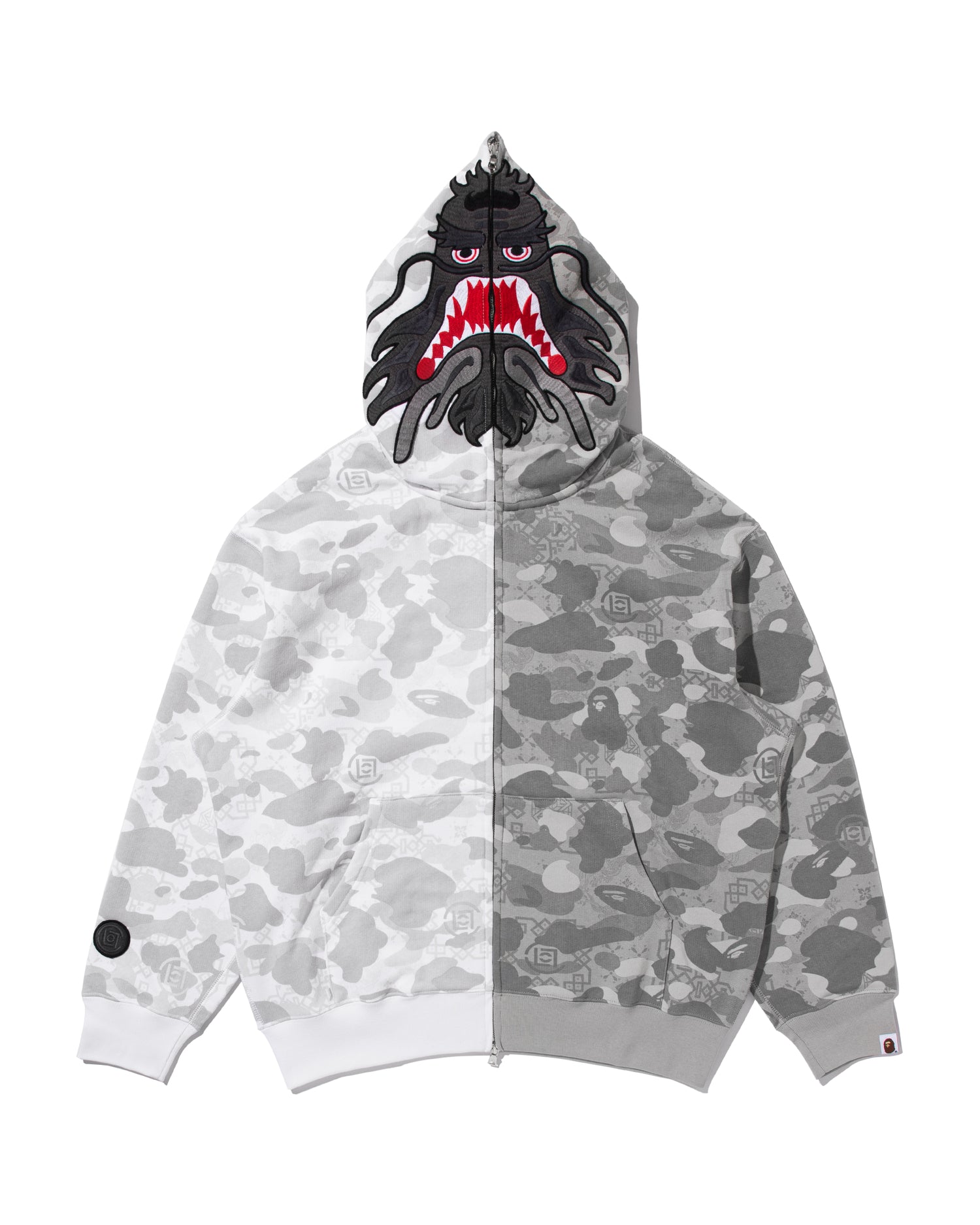 ジャケット・アウター BAPE X CLOT CAMO SPLIT SHARK ZIP HOODIE A BATHING APE® BAPE X Clot Camo Split Shark Relaxed Fit Full Zip