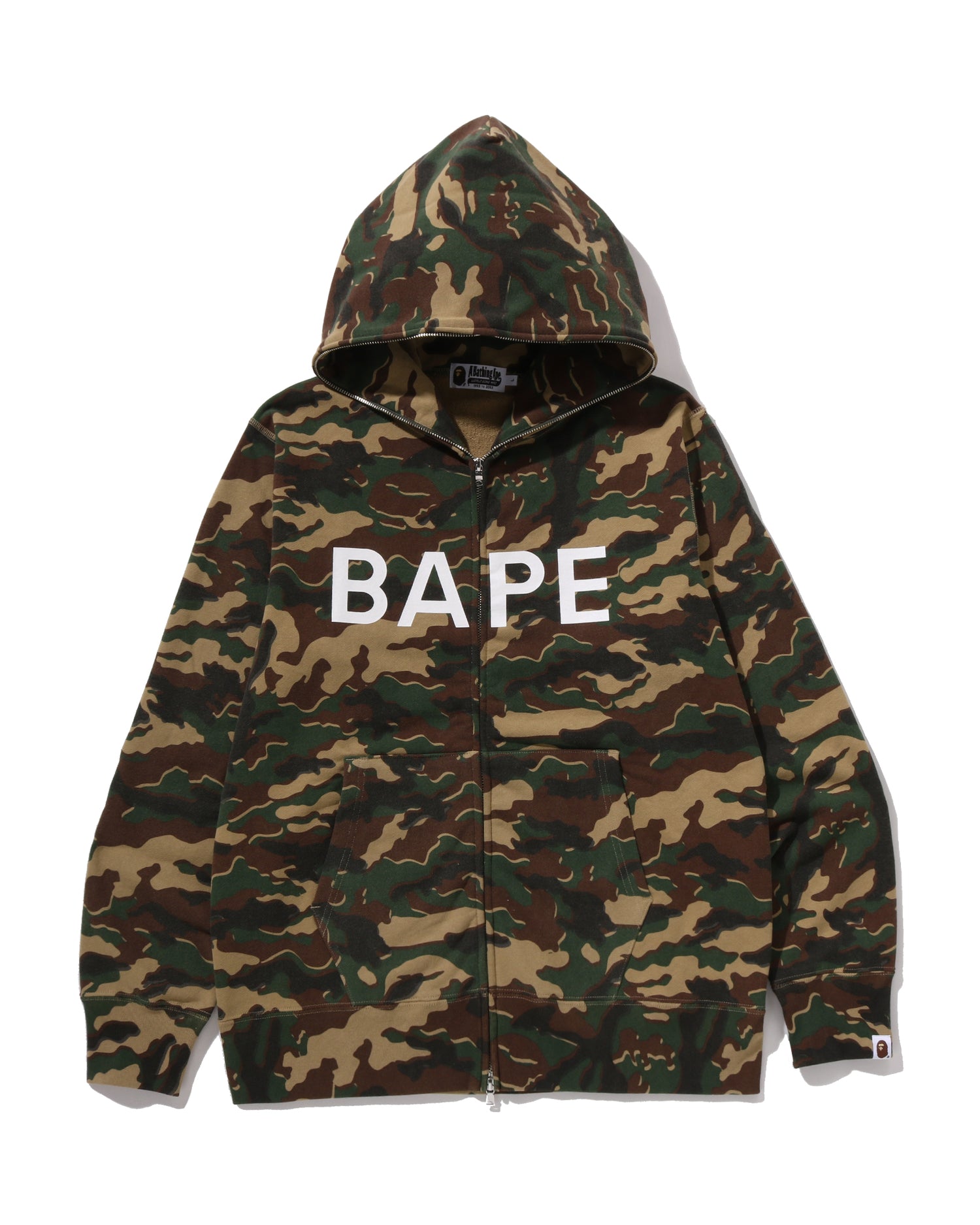 A BATHING APE® Glitch Woodland Camo Full Zip Hoodie | Bape