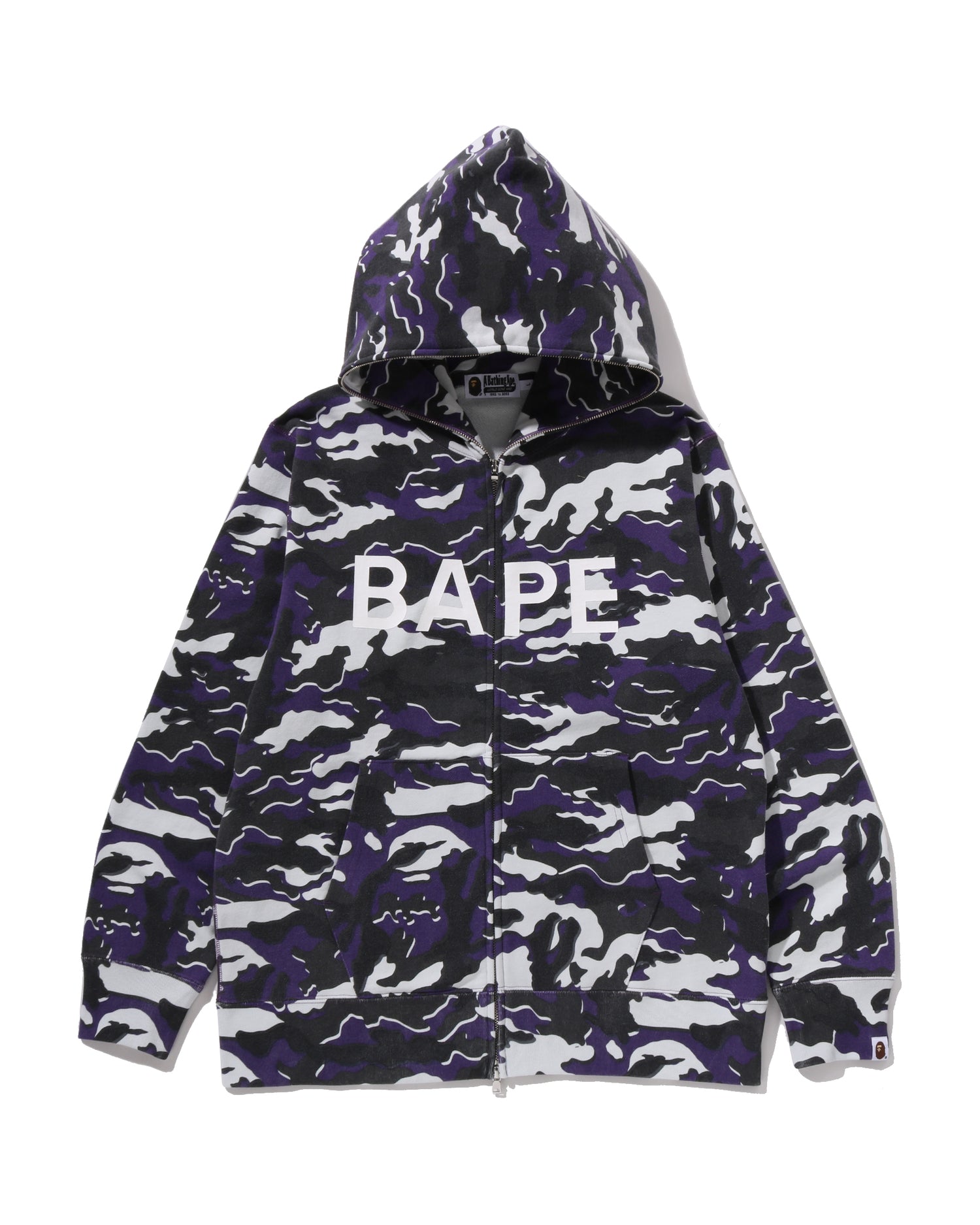 A BATHING APE® Glitch Woodland Camo Full Zip Hoodie | Bape