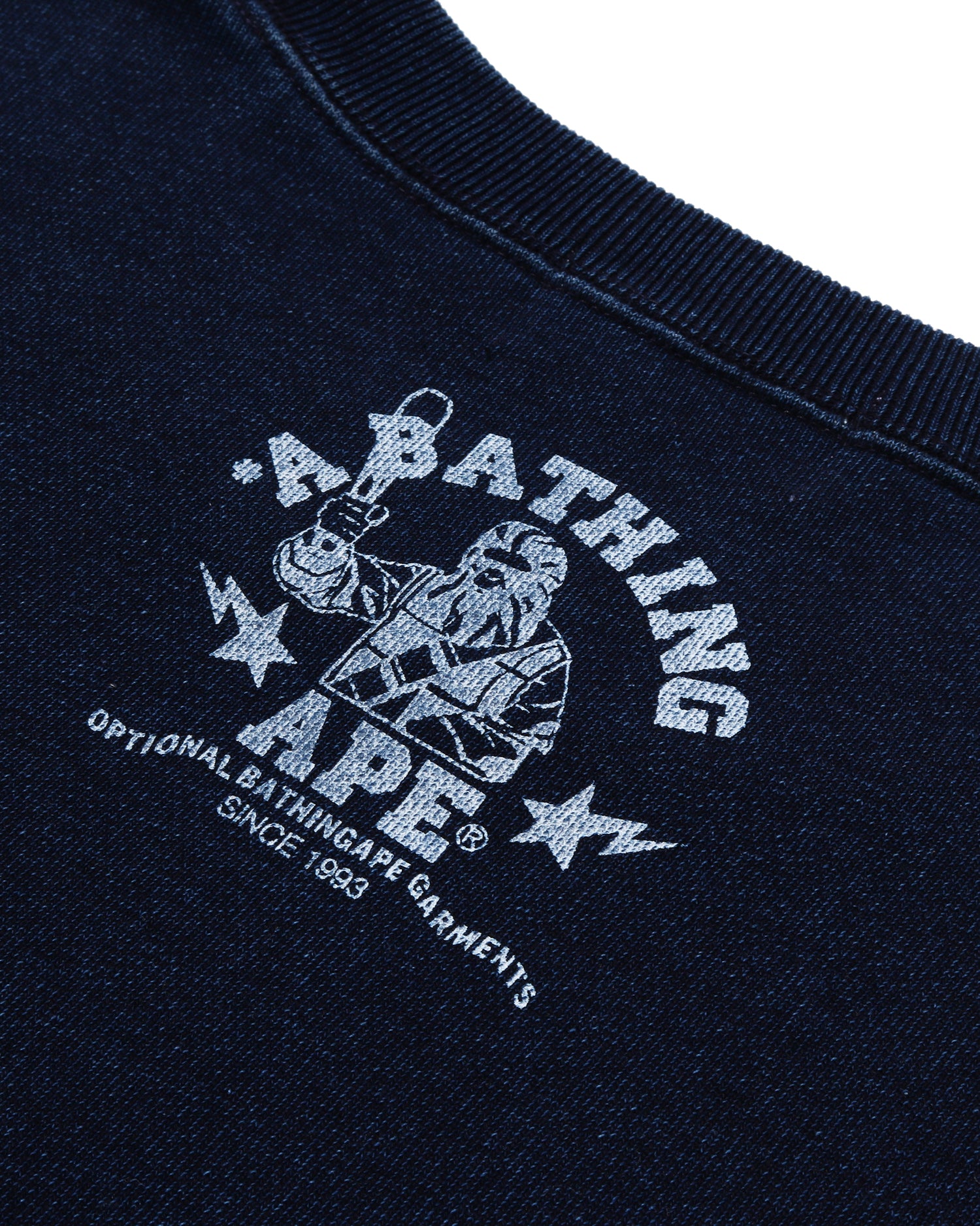 A BATHING APE® College Indigo Crewneck Sweatshirts | Bape official