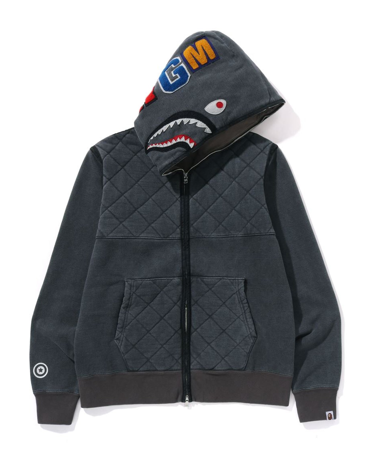 A Bathing Ape BAPE outlet Black/Camo Authentic Zip-Up Shark Hoodie FW15-SS16