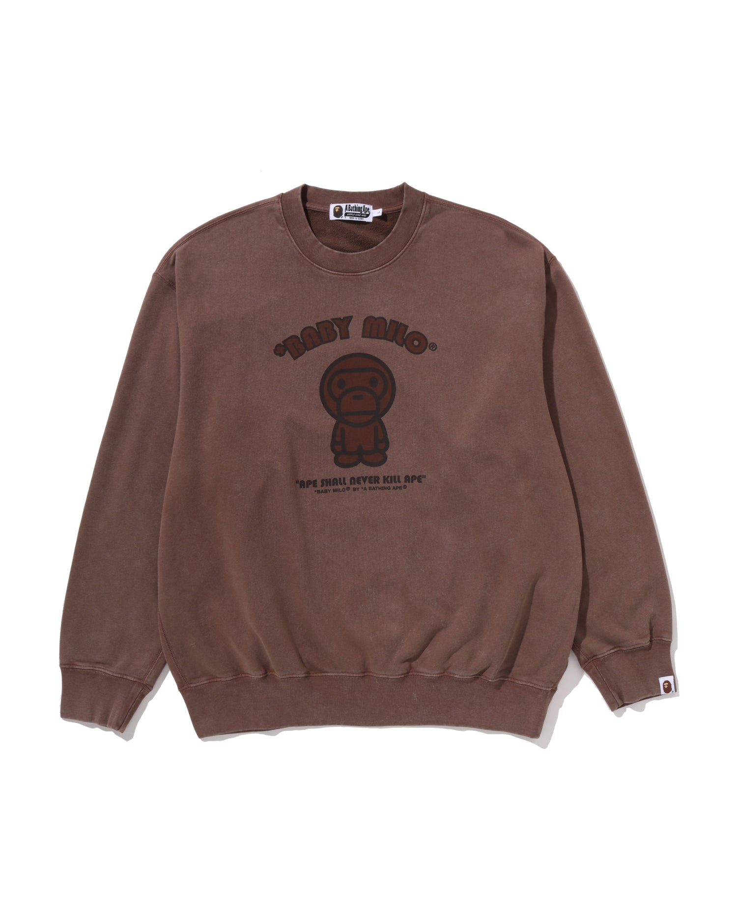 A BATHING APE BABY MILO ブラウン パーカー A BATHING APE® Garment Dye Baby Milo Relaxed Fit Crewneck