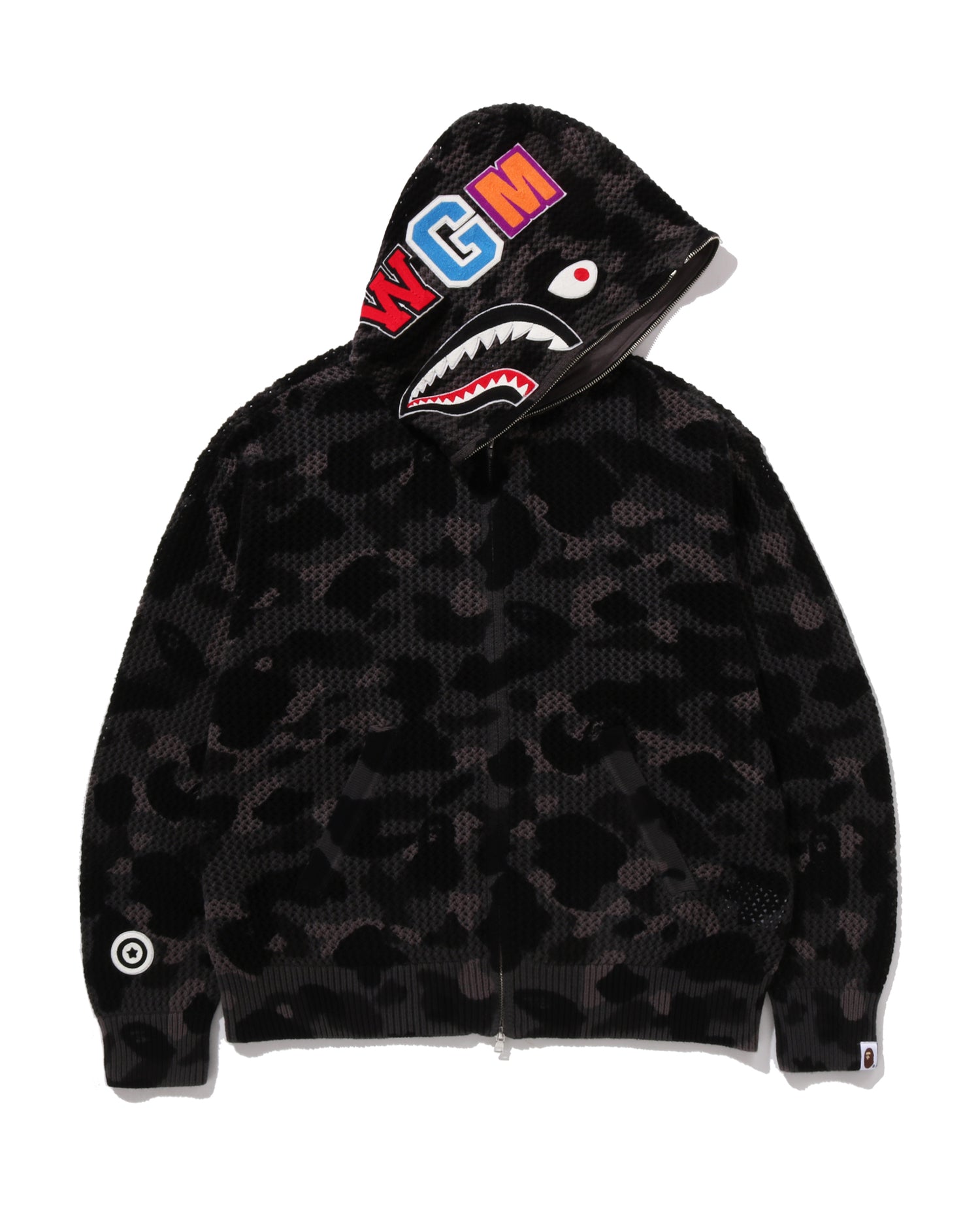 A BATHING APE® スカジャン A BATHING APE® Japanese Tattoo Camo Shark Fz Hoodie | Bape