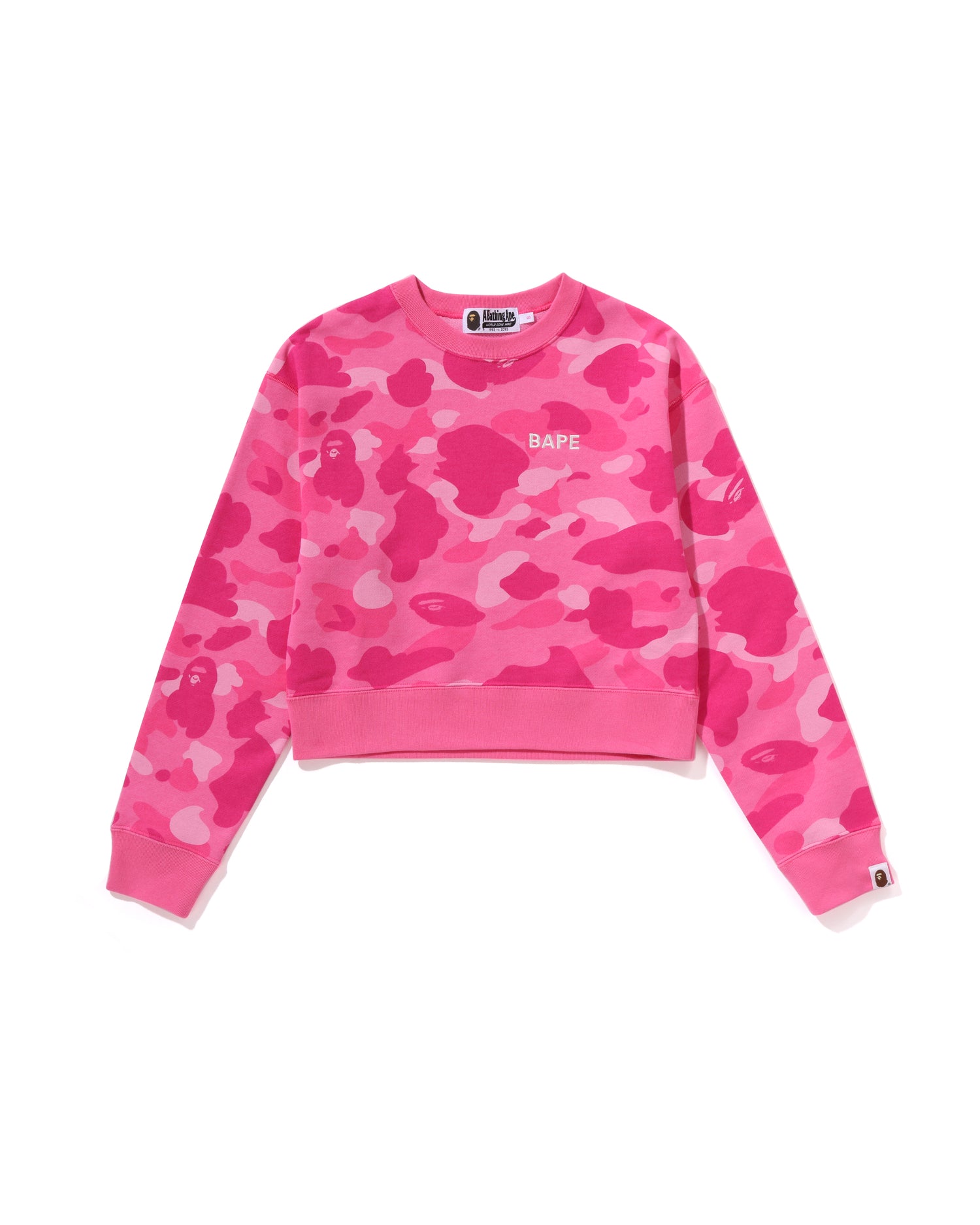 A BATHING APE® Color Camo Cropped Crewneck Sweatshirt | Bape
