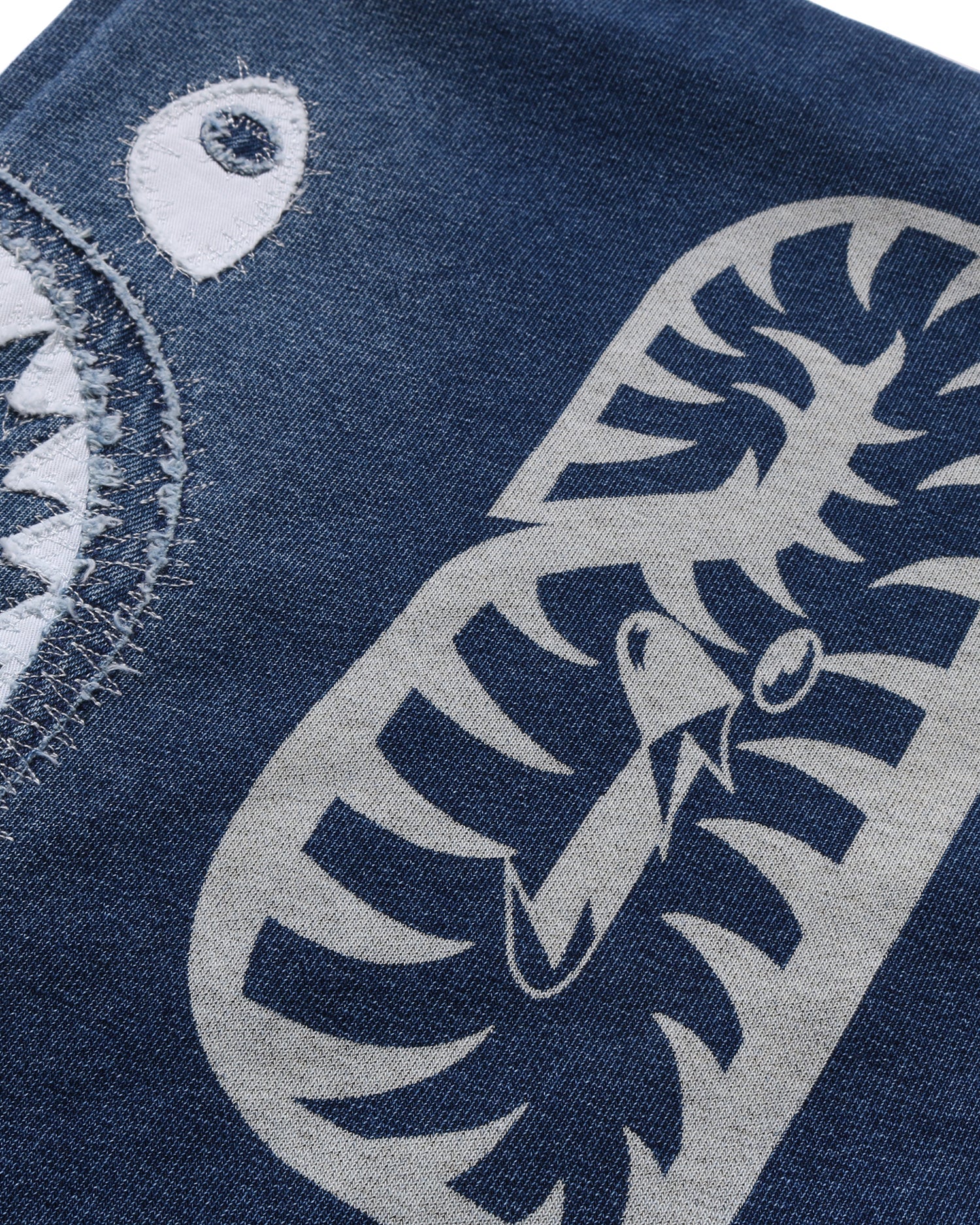A BATHING APE® Indigo Shark Full Zip Hoodie | Bape official