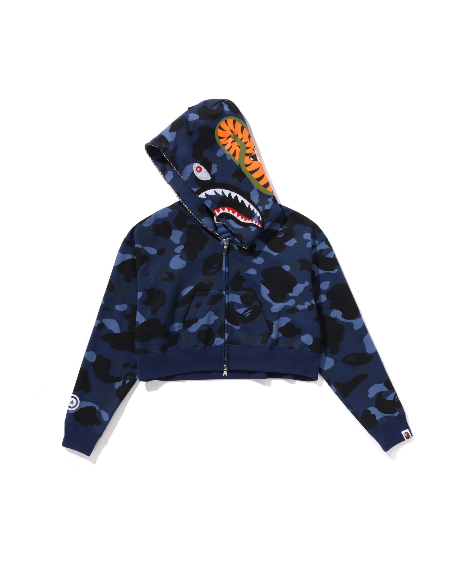 A BATHING APE® Color Camo Crystal Stone Shark Cropped Full