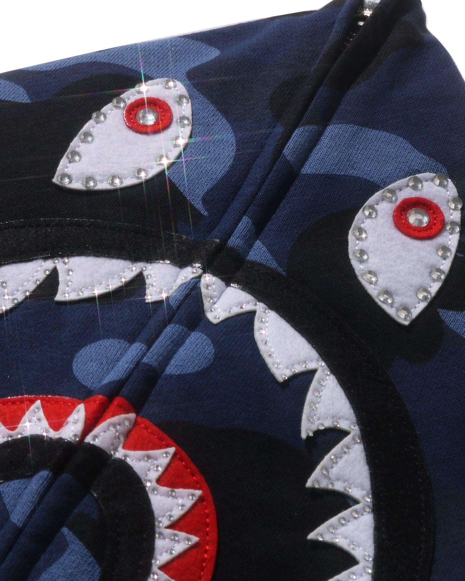 A BATHING APE® Color Camo Crystal Stone Shark Cropped Full