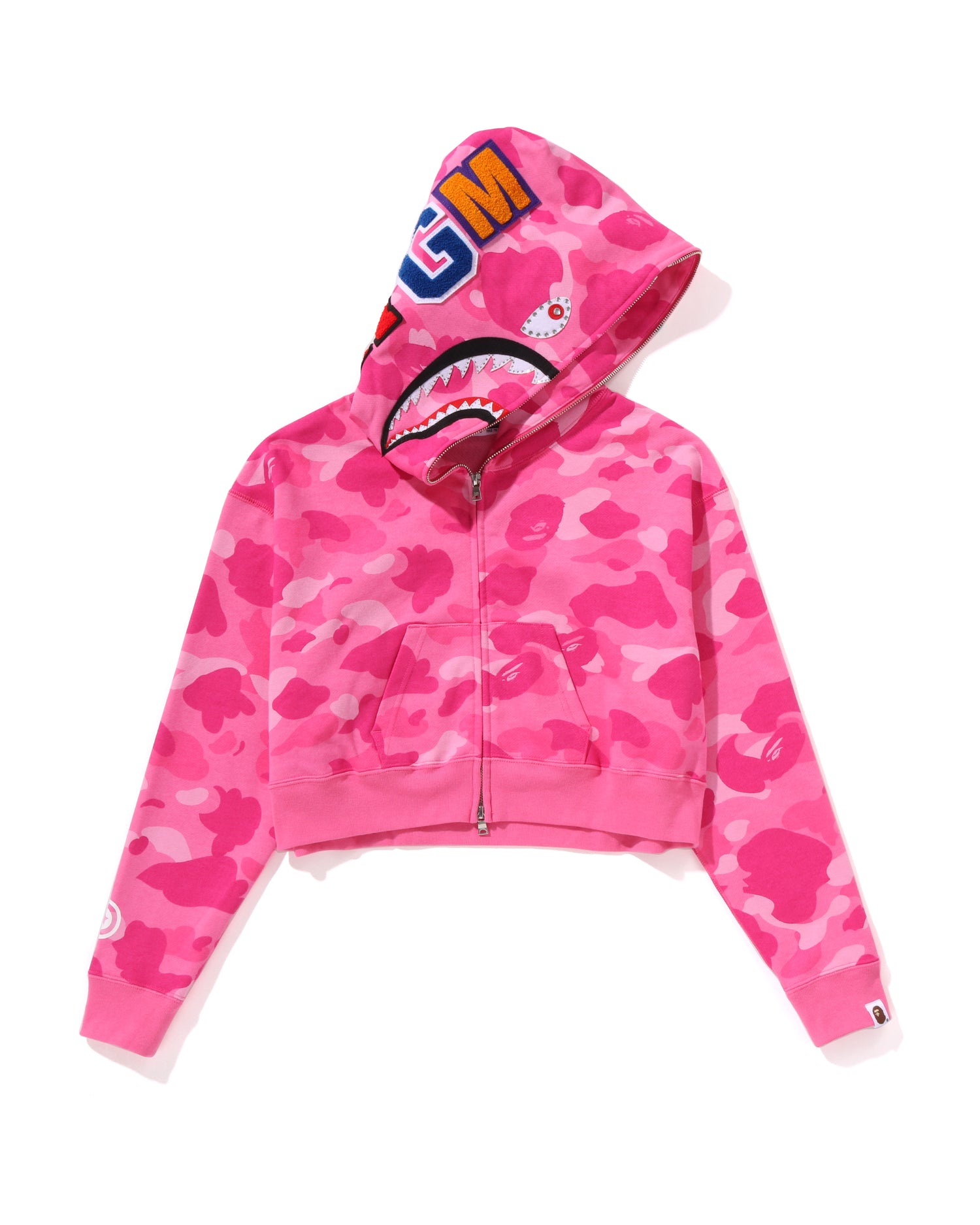 A BATHING APE® Color Camo Crystal Stone Shark Cropped Full
