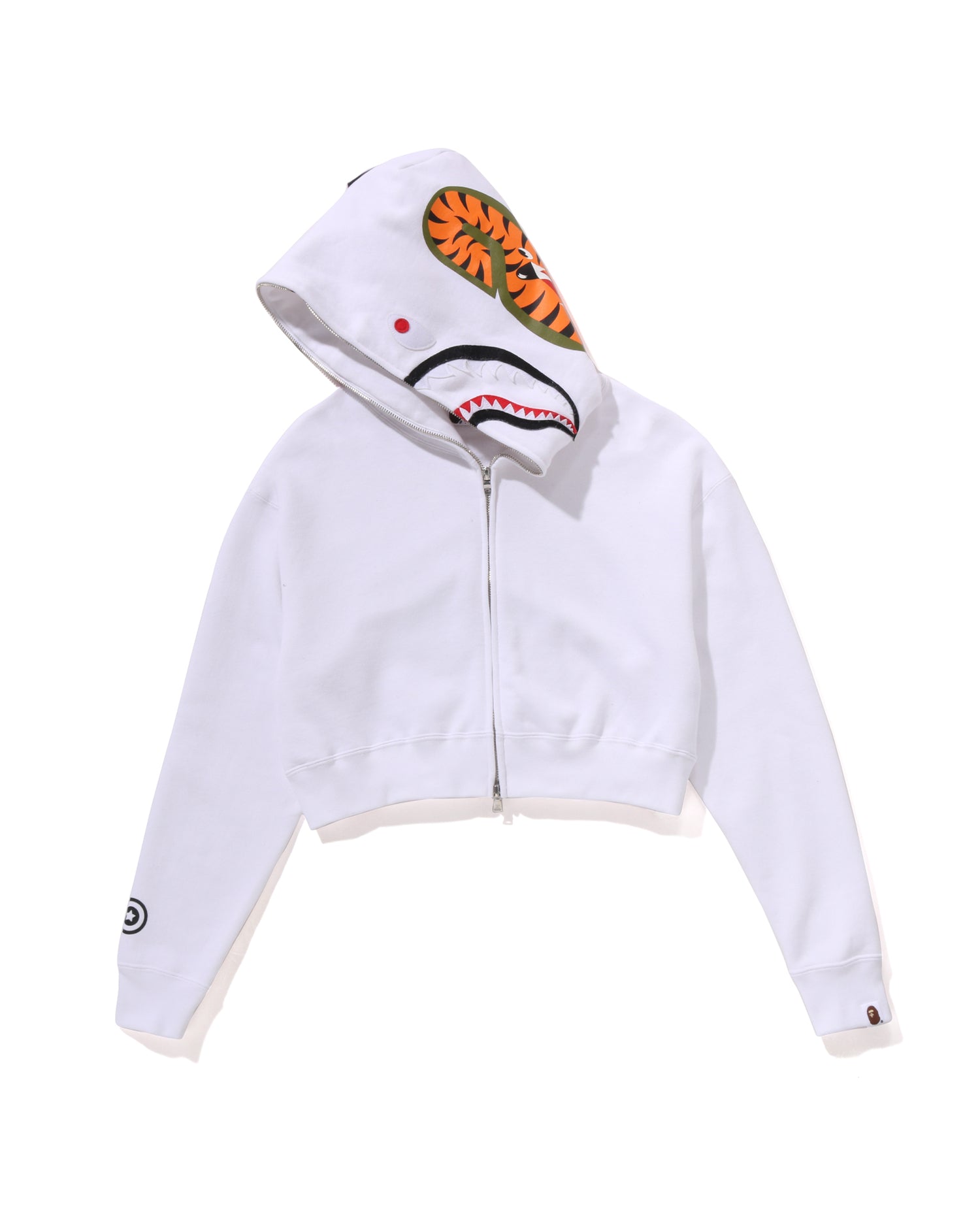 A BATHING APE® Shark Cropped Full Zip Hoodie | Bape official
