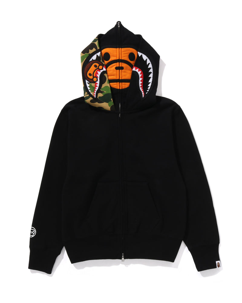 A BATHING APE® Milo Shark Full Zip Double Hoodie | Bape official 