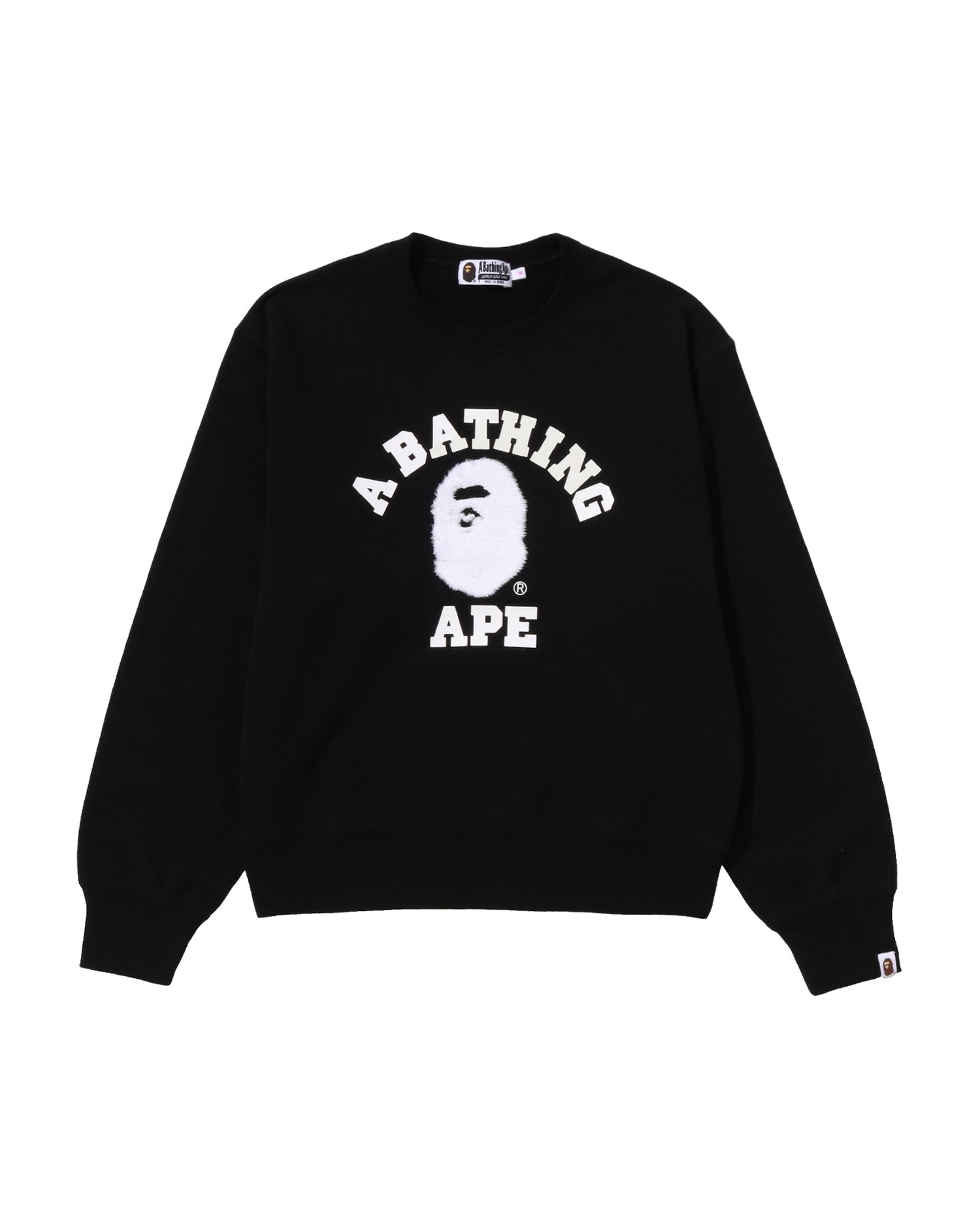 F.C.R.B. A BATHING APE スウェット A BATHING APE® College Fur Patch Crewneck Sweatshirt | Bape