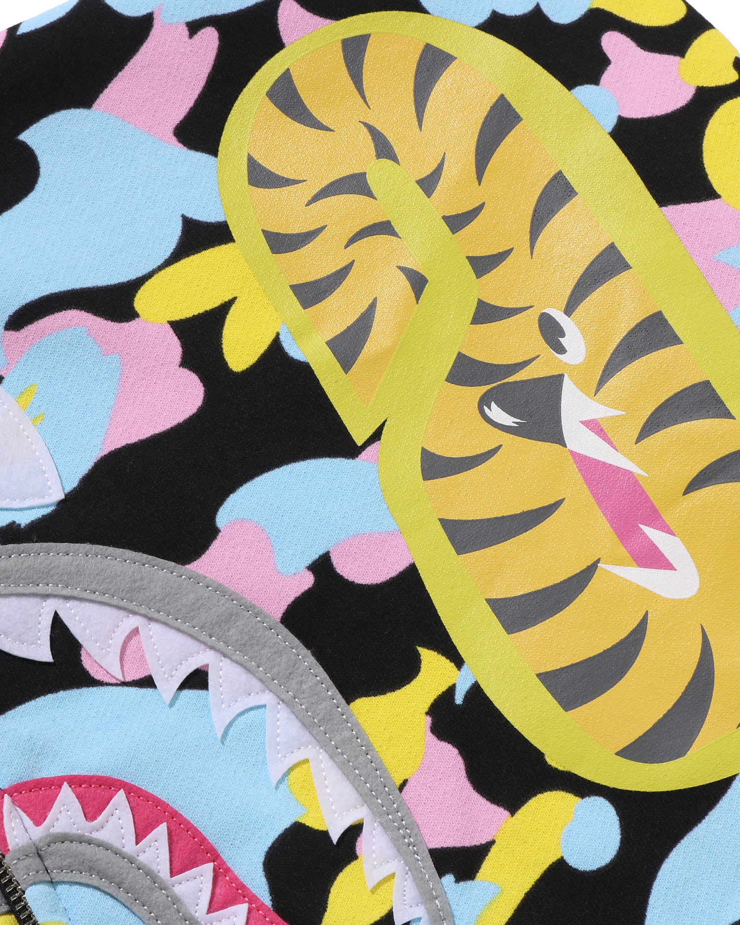 A BATHING APE® New Multi Camo Shark Cropped Full Zip Hoodie | Bape