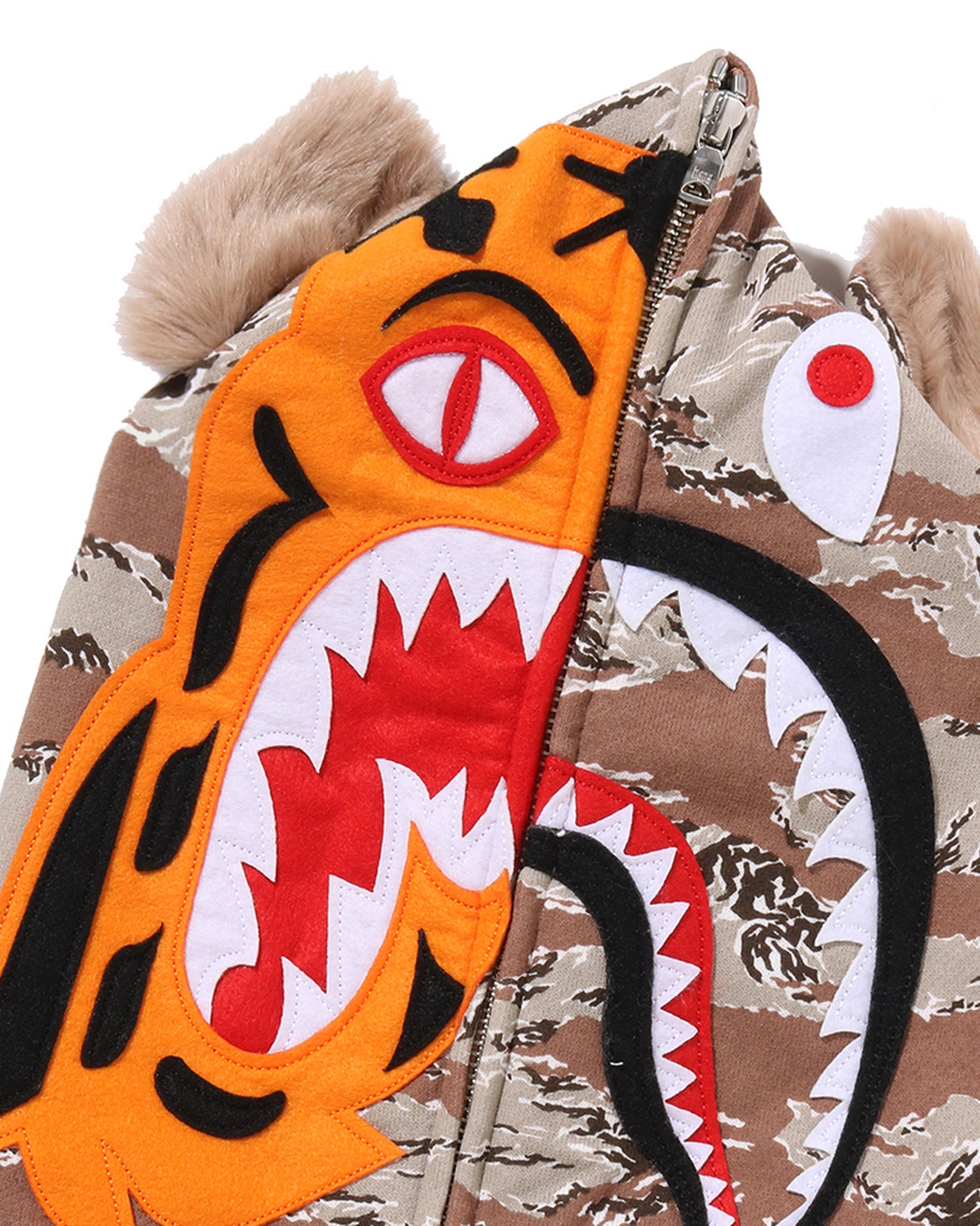 A BATHING APE® Tiger Camo Tiger Shark Full Zip Hoodie | Bape