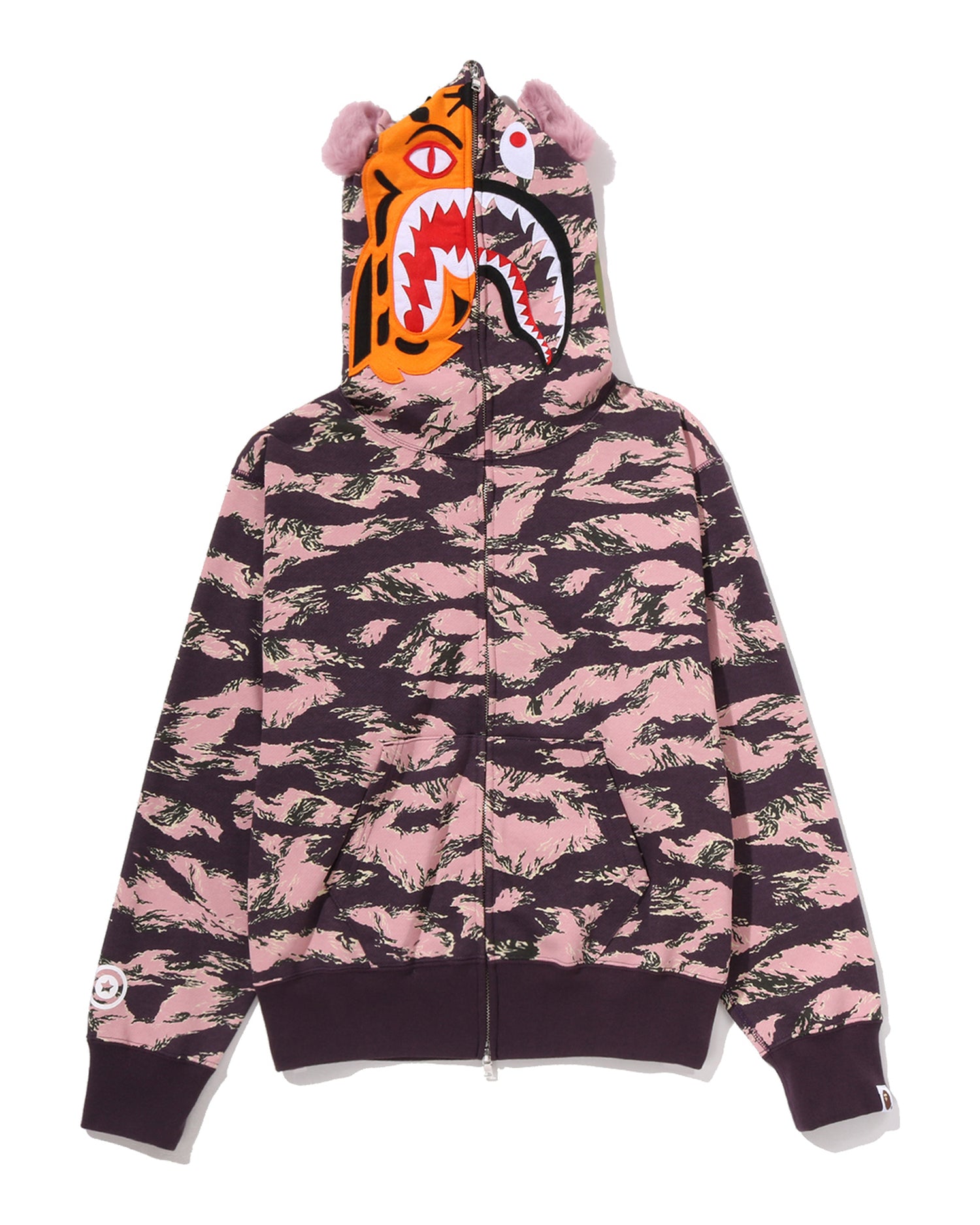 A BATHING APE® Tiger Camo Tiger Shark Full Zip Hoodie | Bape