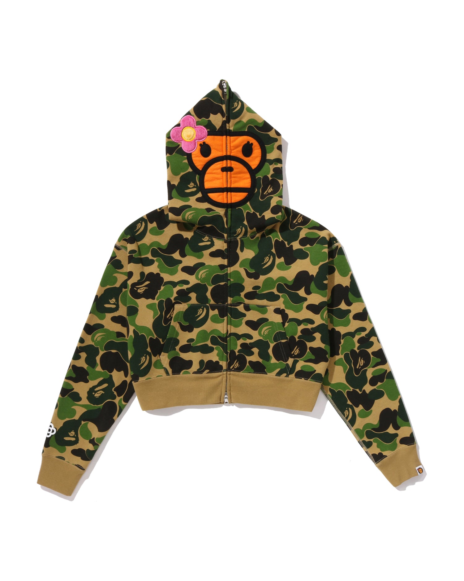 A BATHING APE® Abc Camo Baby Lisa Cropped Full Zip Hoodie | Bape