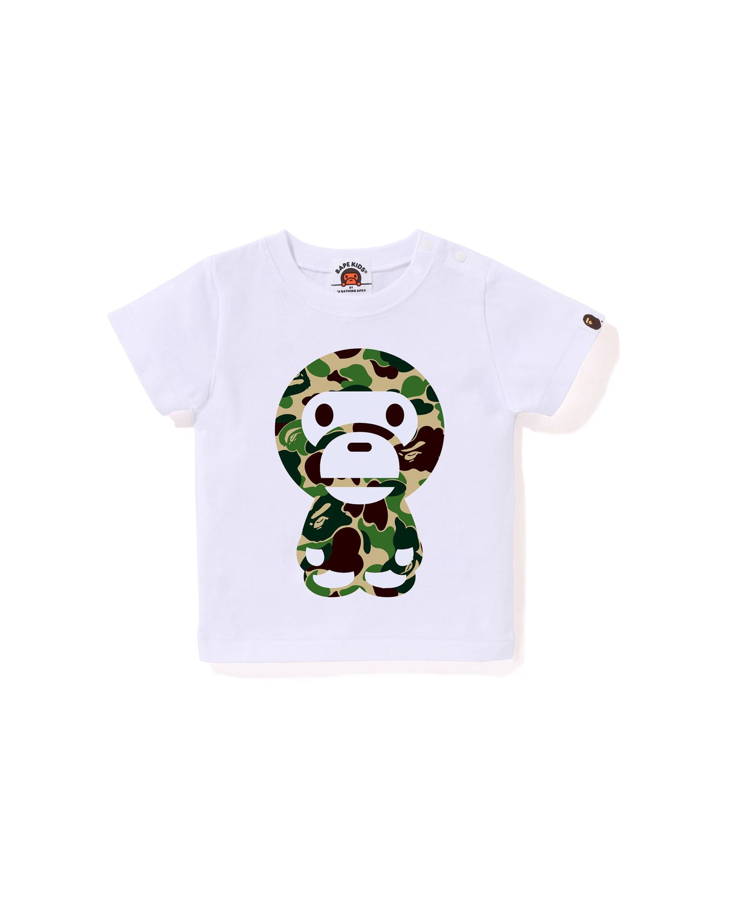 A BATHING APE アベイシングエイプ ABC CAMO BIG BABY MILO TEE クルーネック半袖Tシャツカットソー レディース ブラック/ブルー 002TEL202001L A BATHING APE® Babies Abc Camo Big Baby Milo Tee | Bape official