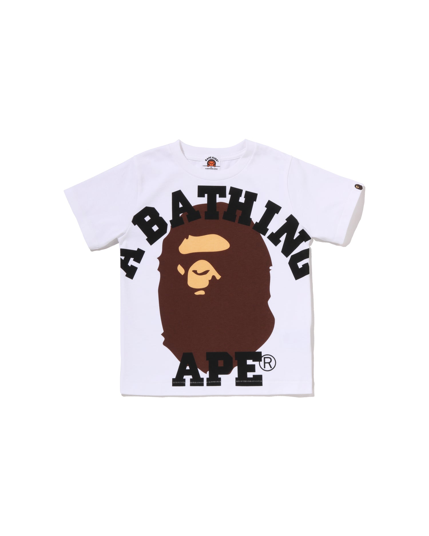 A BATHING APE® Kids Face Over College Tee | Bape official website
