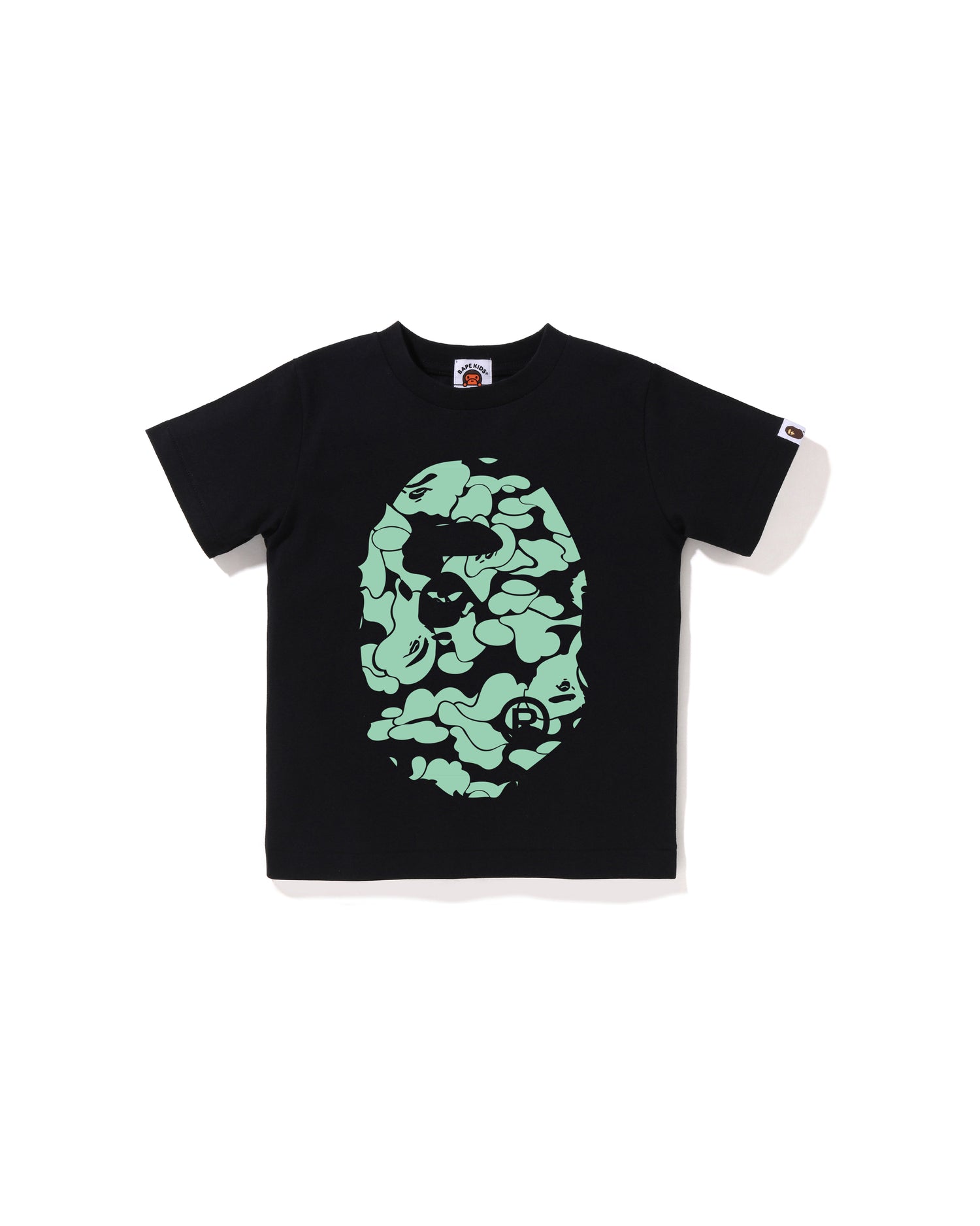 A BATHING APE® Kids Glow in the Dark Camo Big Ape Head Tee | Bape