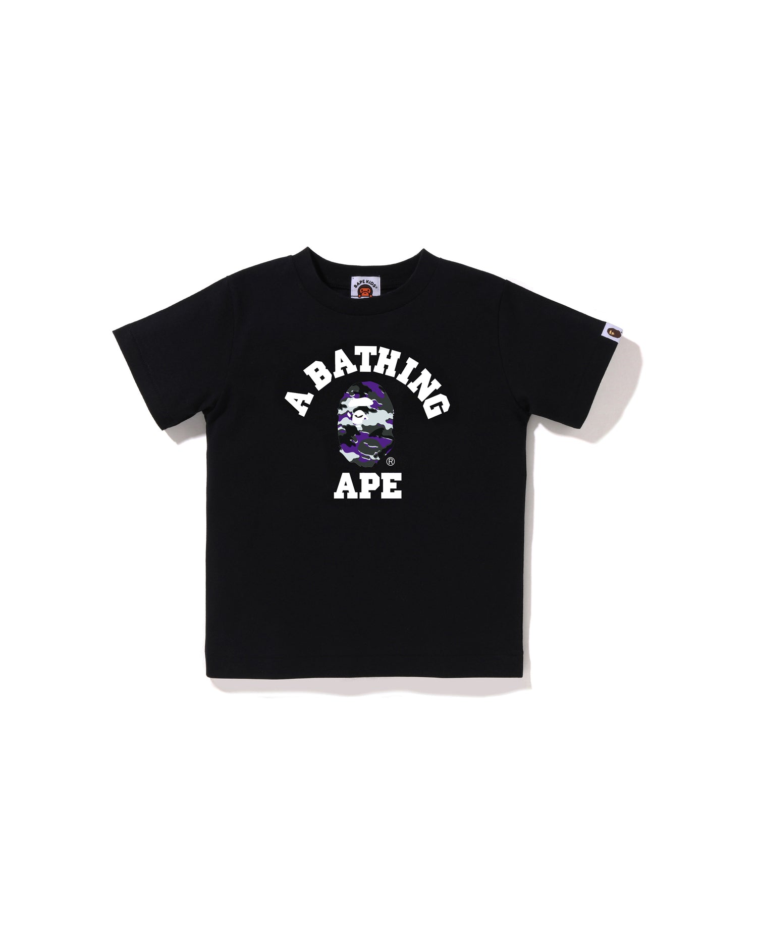 A BATHING APE® Kids Glitch Woodland Camo College Tee | Bape