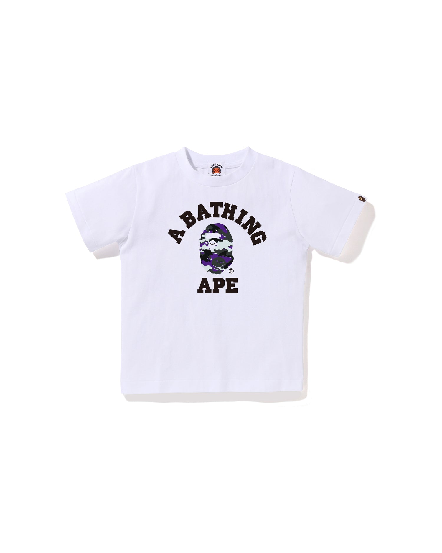 A BATHING APE® Kids Glitch Woodland Camo College Tee | Bape