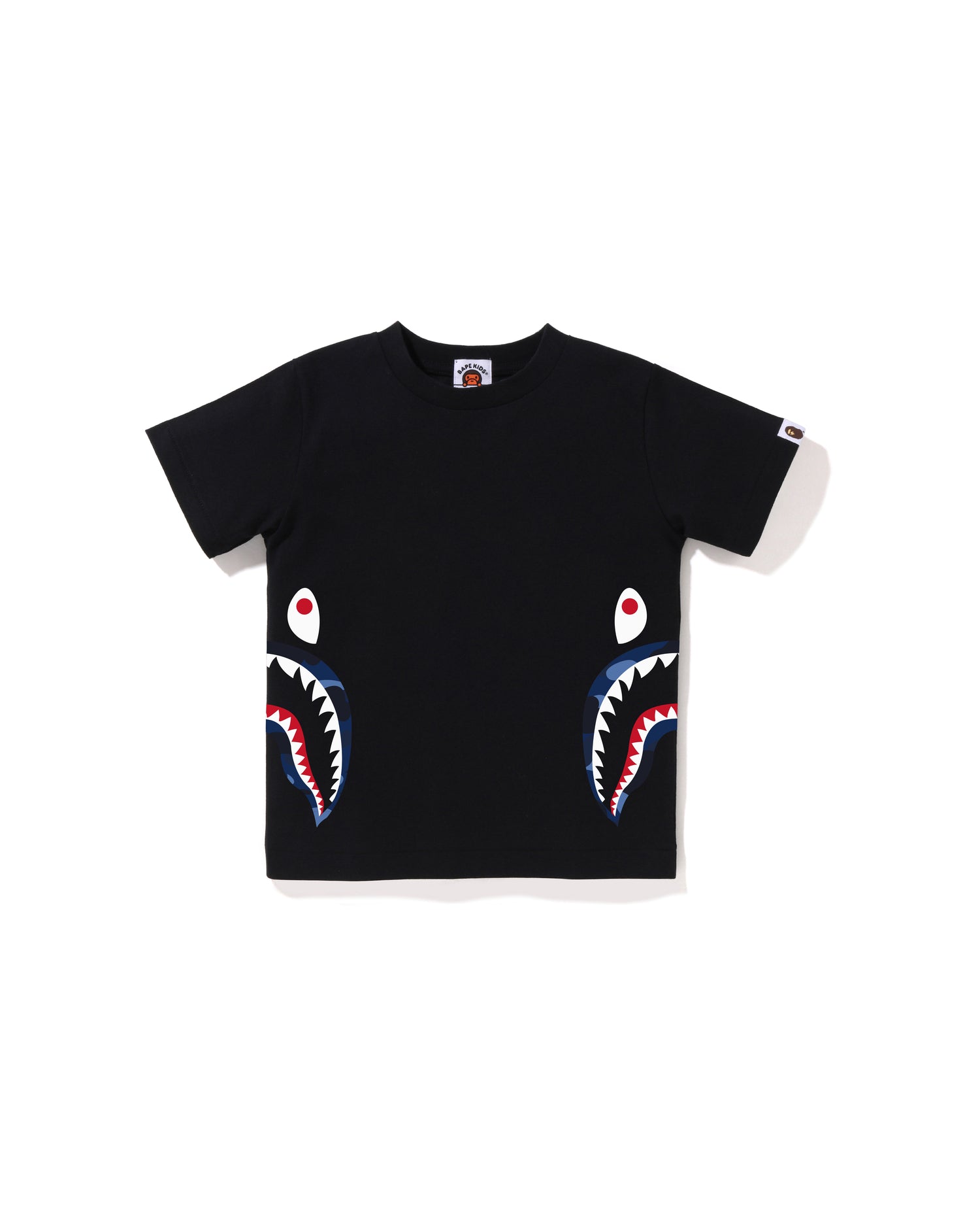 A BATHING APE® Kids Color Camo Side Shark Tee | Bape official