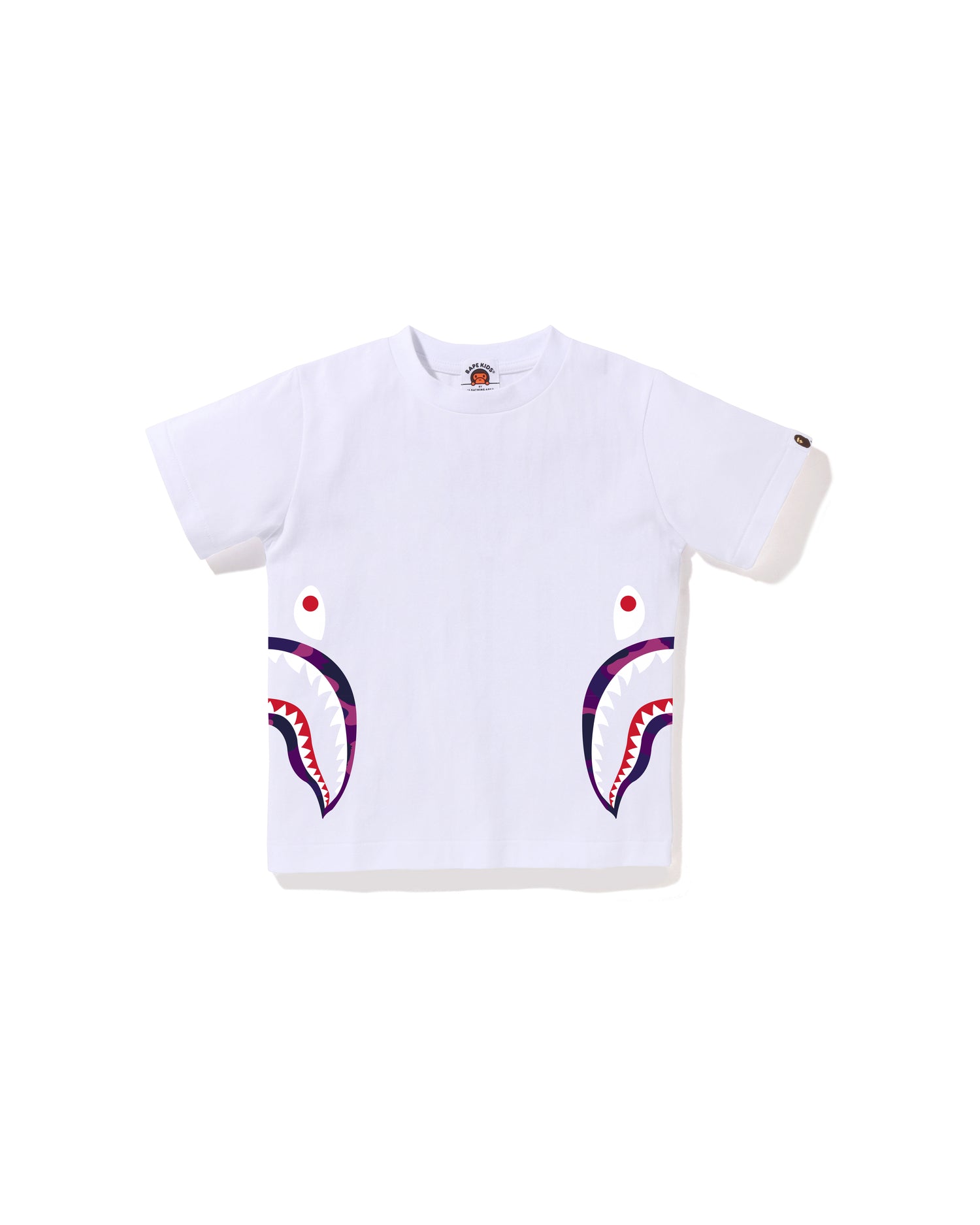 A BATHING APE® Kids Color Camo Side Shark Tee | Bape official