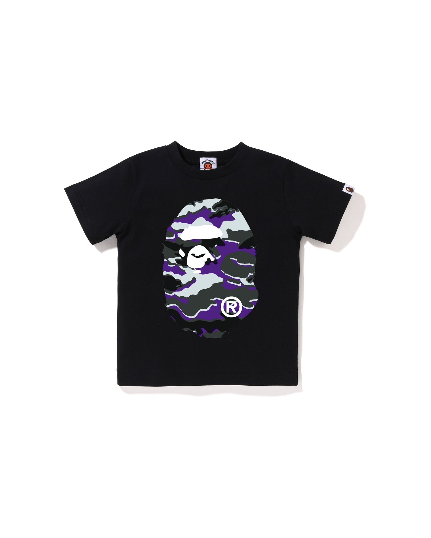 A BATHING APE® Kids Glitch Woodland Camo Big Ape Head Tee | Bape