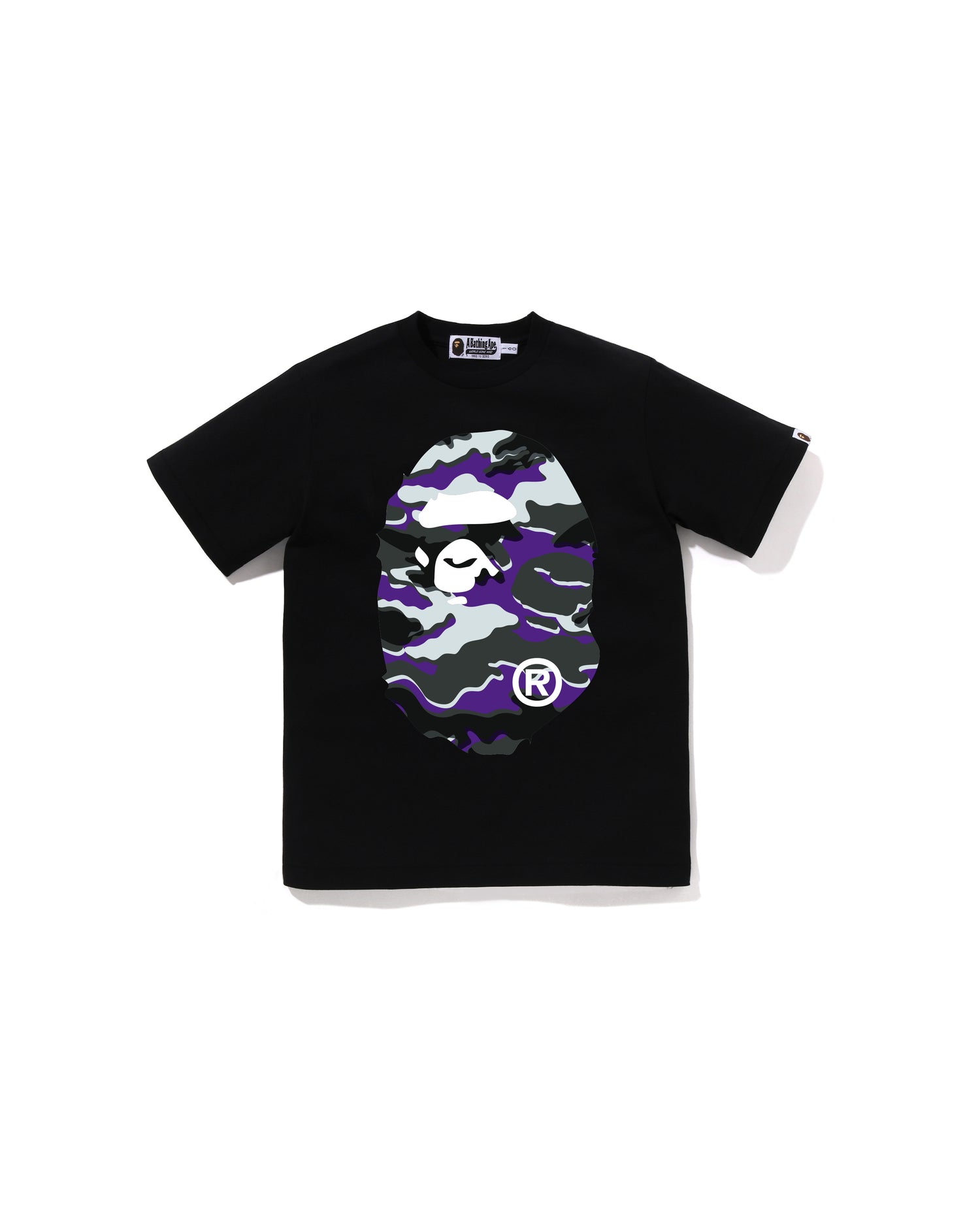 A BATHING APE® Kids Glitch Woodland Camo Big Ape Head Tee Jr