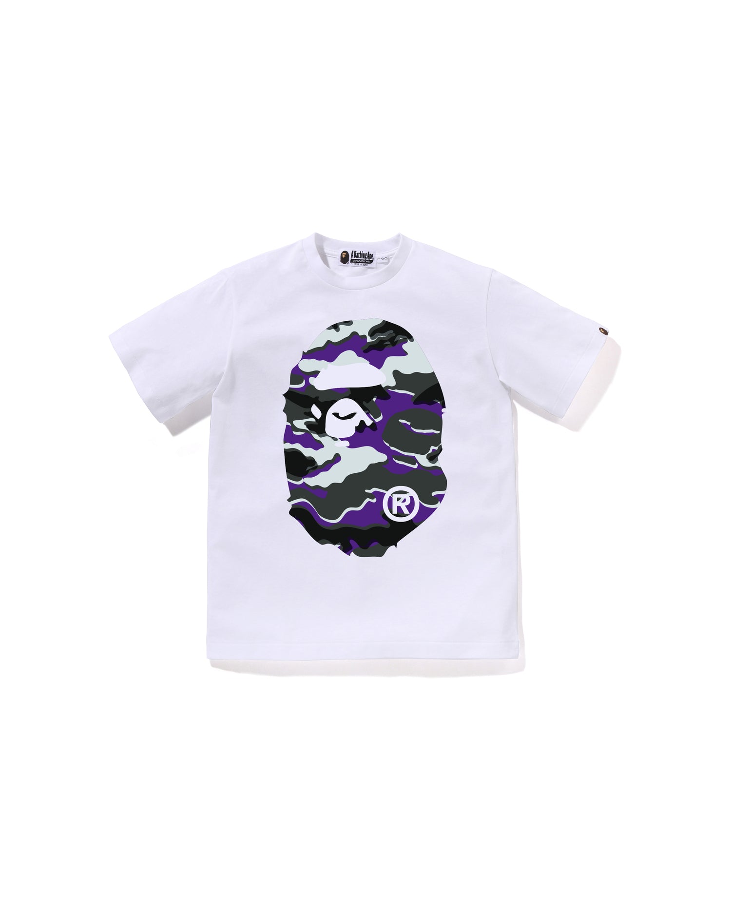 A BATHING APE® Kids Glitch Woodland Camo Big Ape Head Tee Jr